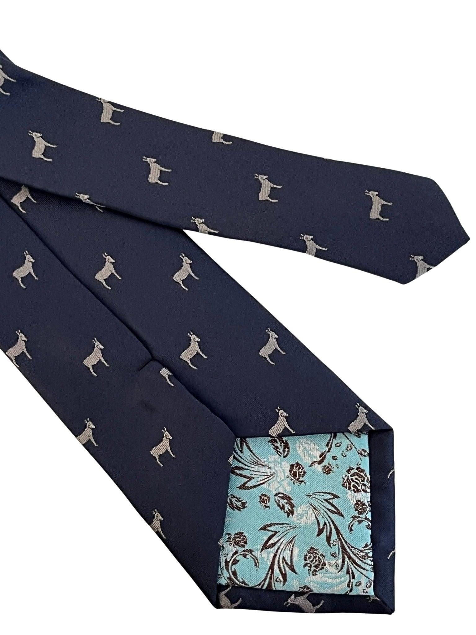 navy blue tie with donkey, ass, mule design - Image 5