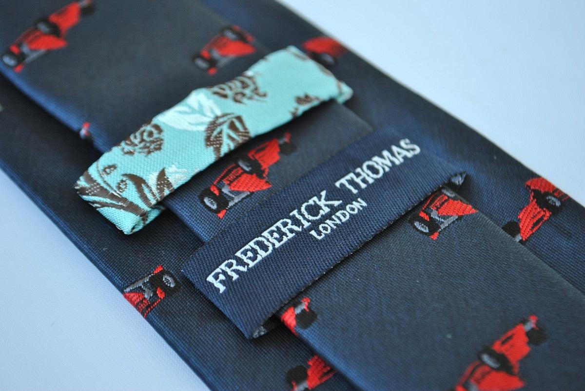 navy blue tie with F1 racing car design - Image 2