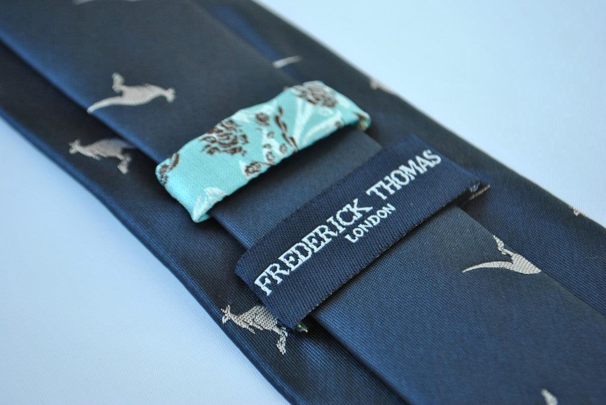 navy blue tie with kangaroo design - Image 3