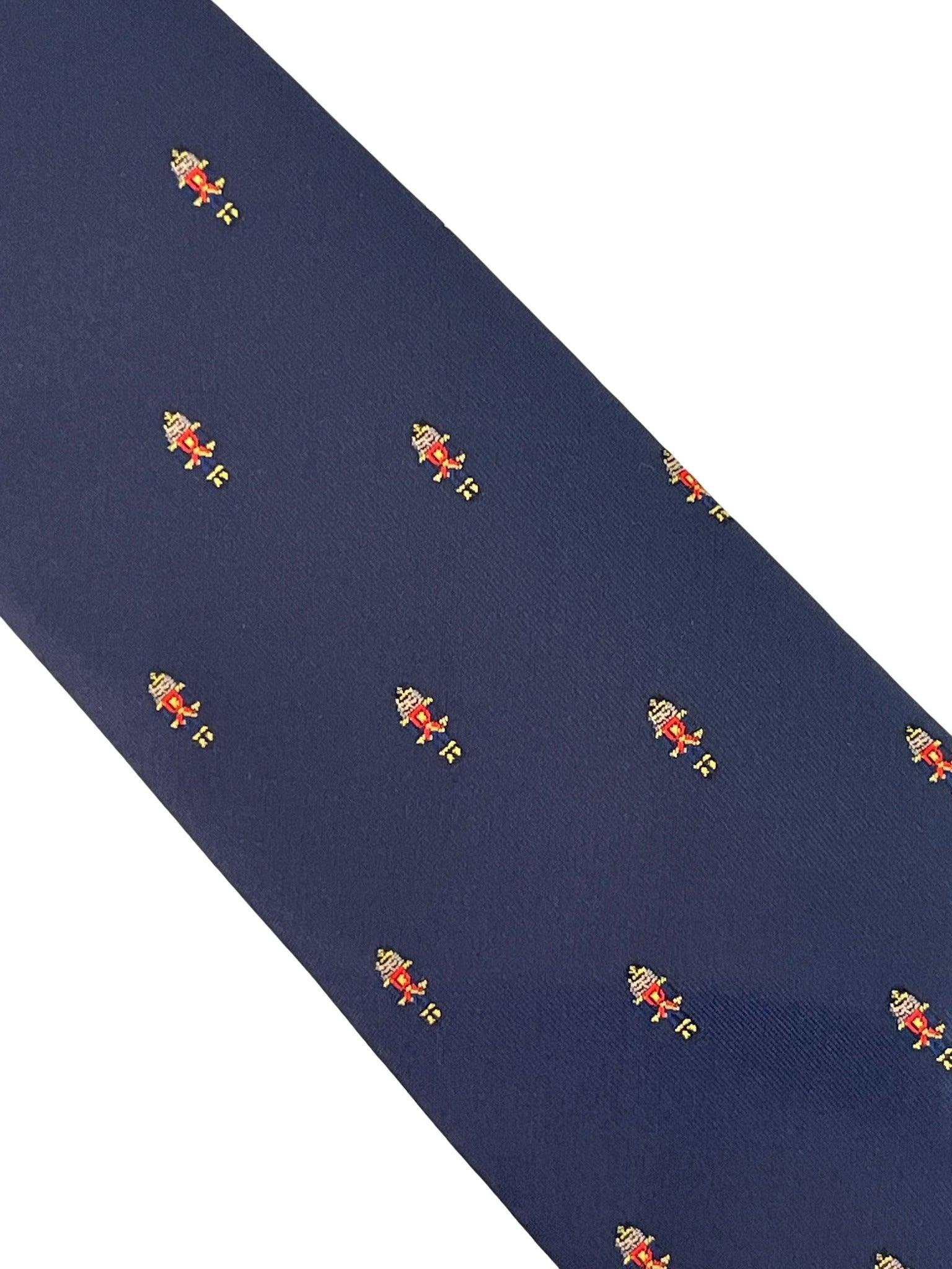 navy blue tie with nutcracker Christmas design - Image 2