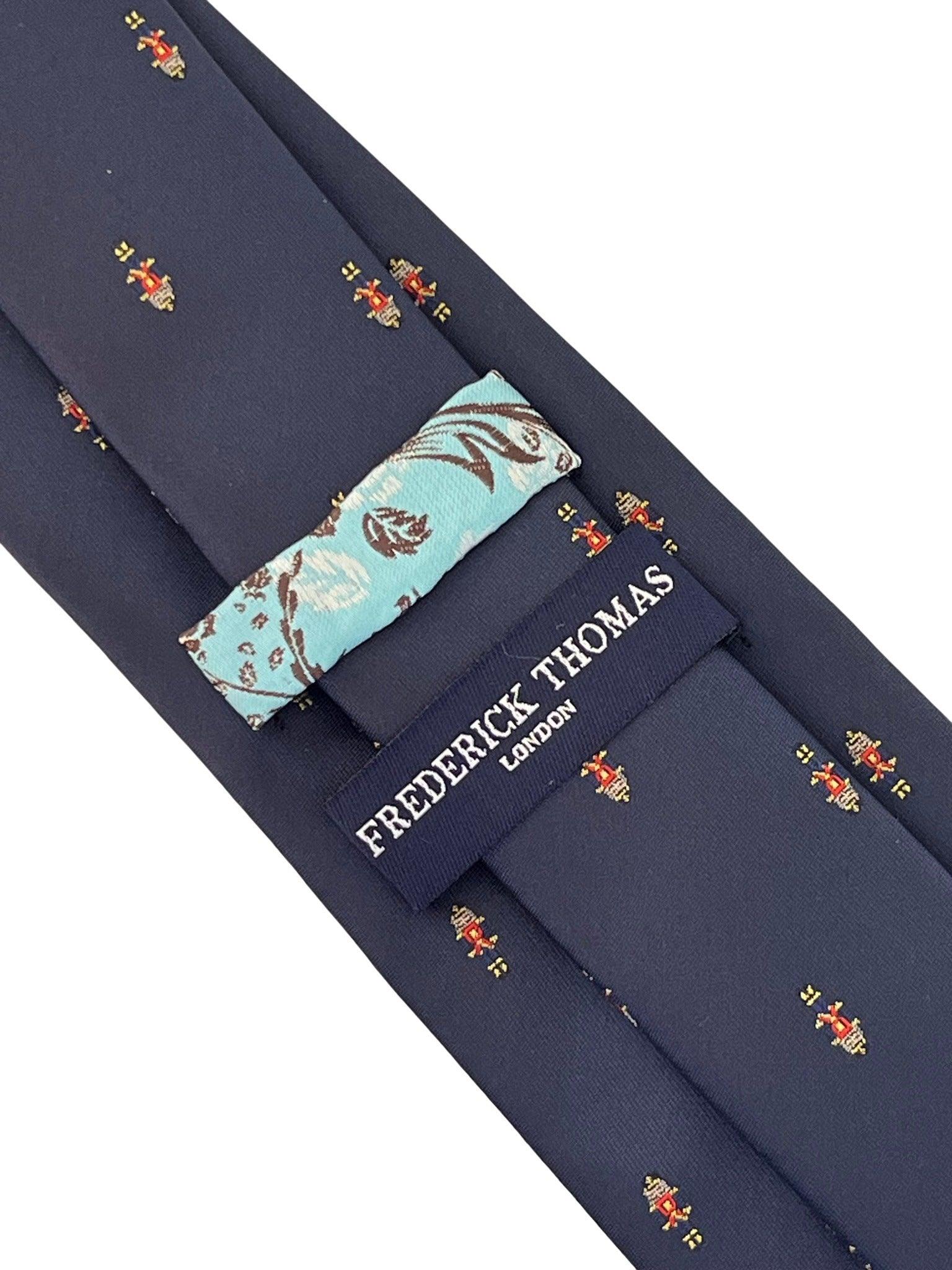 navy blue tie with nutcracker Christmas design - Image 3
