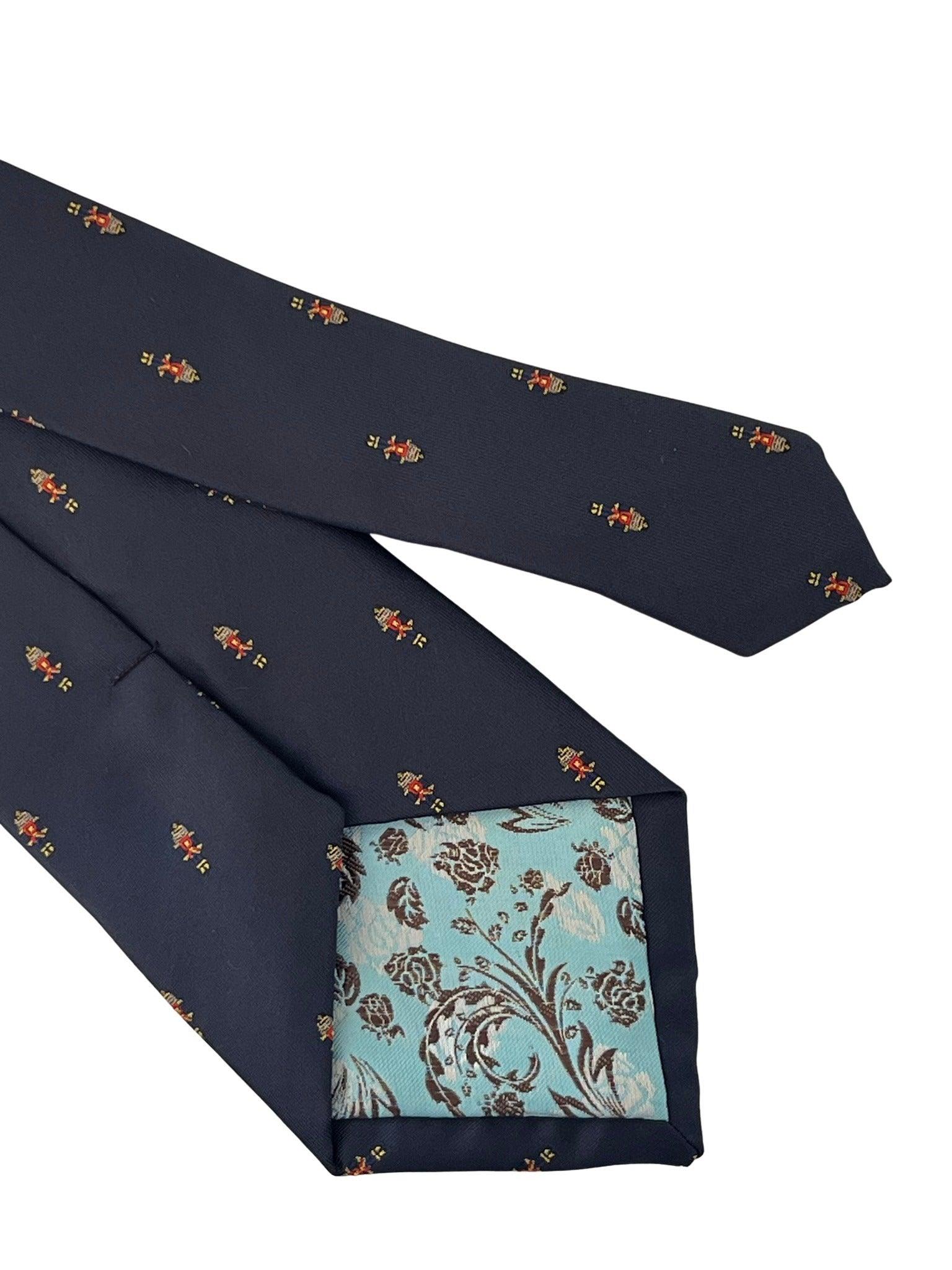 navy blue tie with nutcracker Christmas design - Image 4