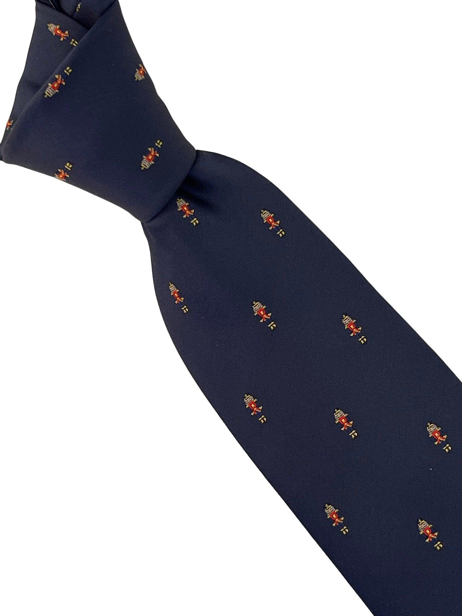 navy blue tie with nutcracker Christmas design - Image 5