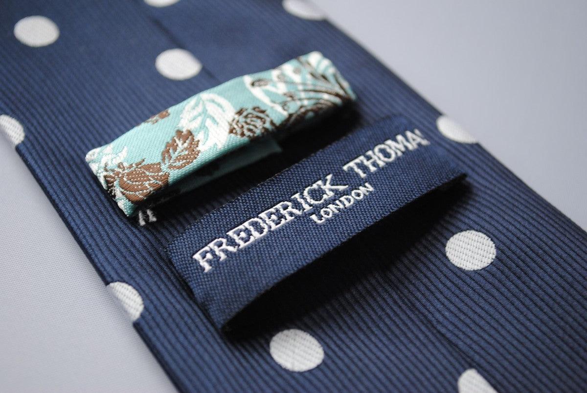 navy blue tie with white polka dots - Image 3