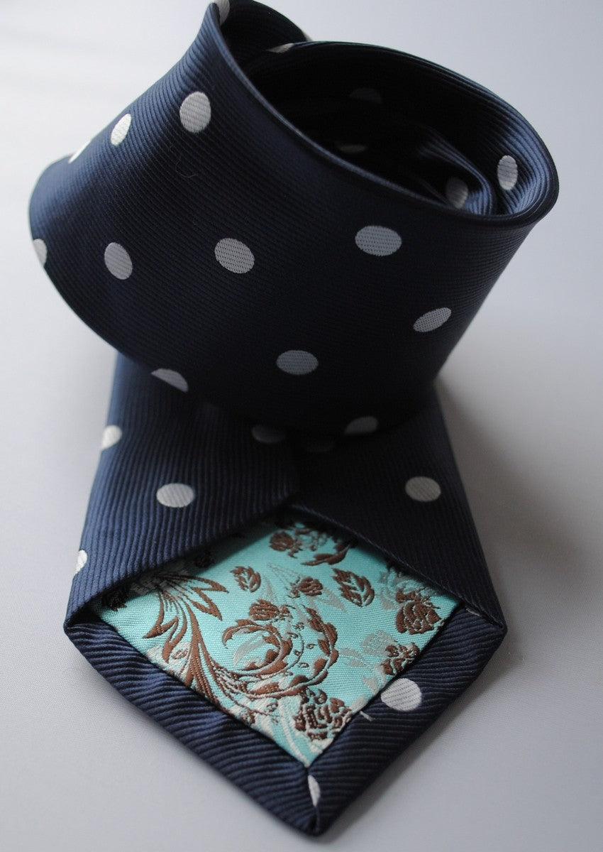 navy blue tie with white polka dots - Image 4