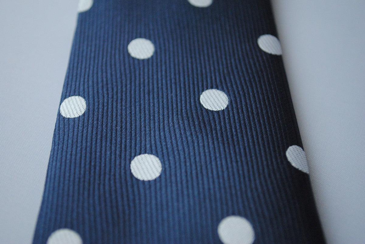 navy blue tie with white polka dots - Image 5
