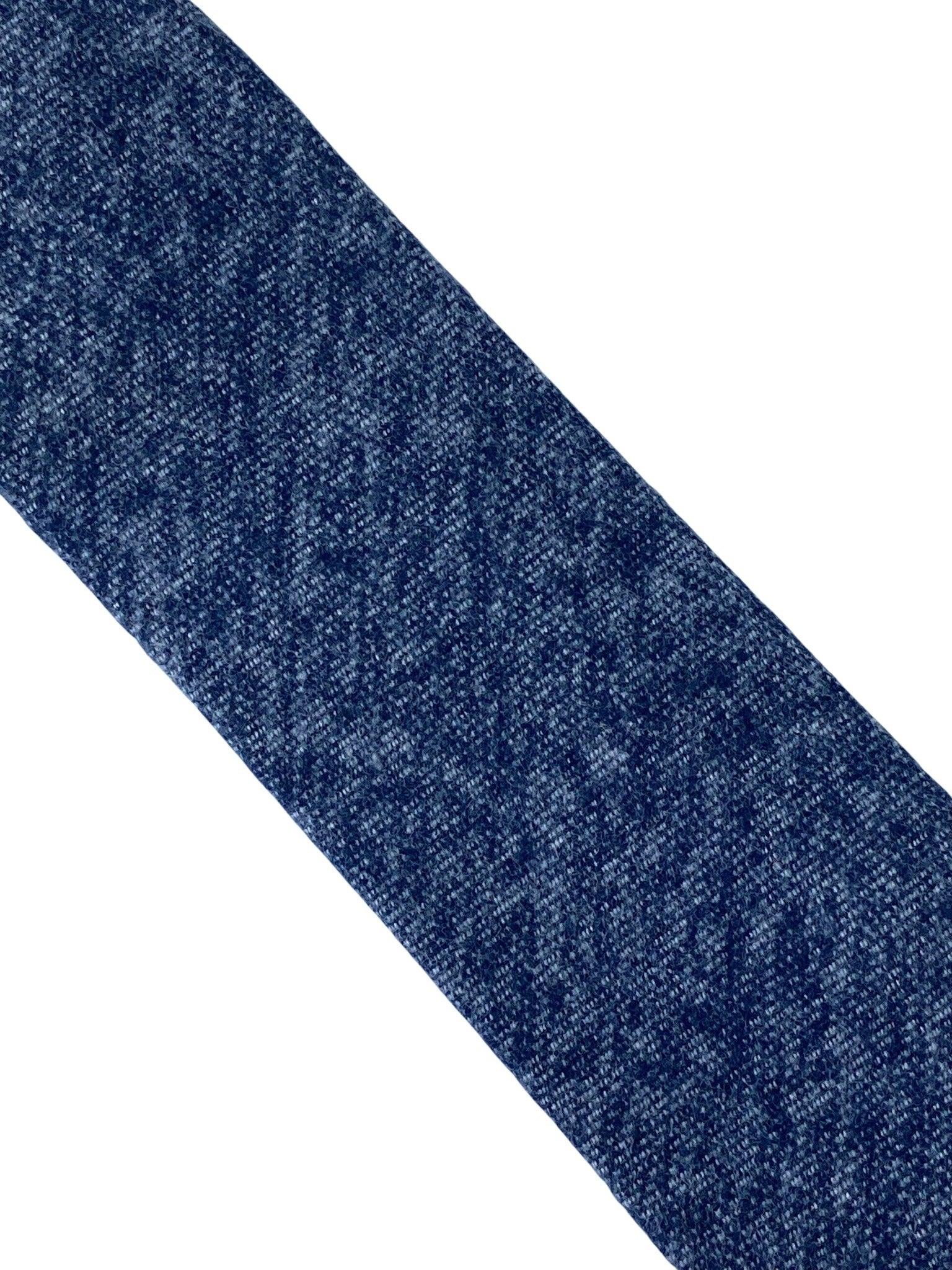 navy blue & white speckled cloudy design classic width cotton tie - Image 2