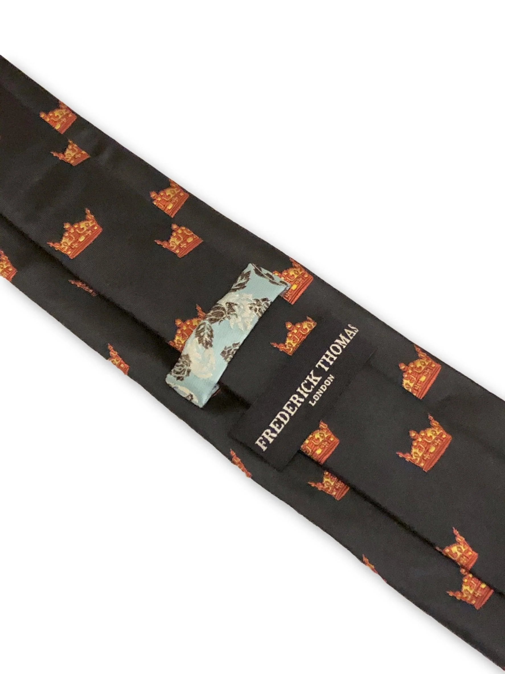 navy blue tie with crown design - Image 2