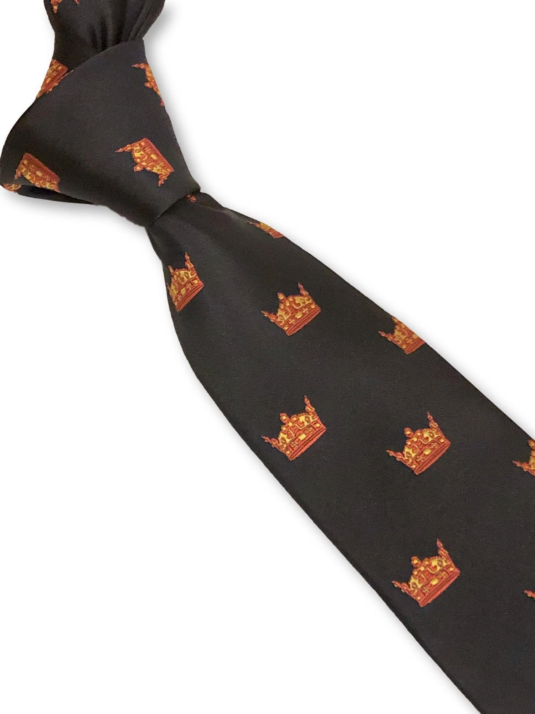 navy blue tie with crown design - Image 3