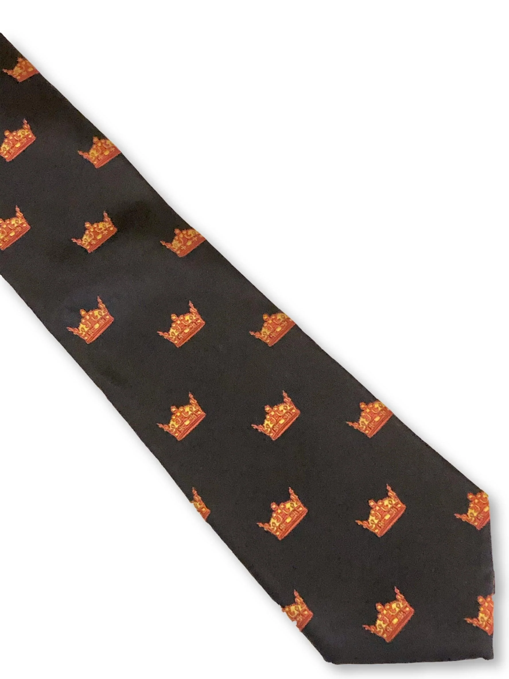 navy blue tie with crown design - Image 4