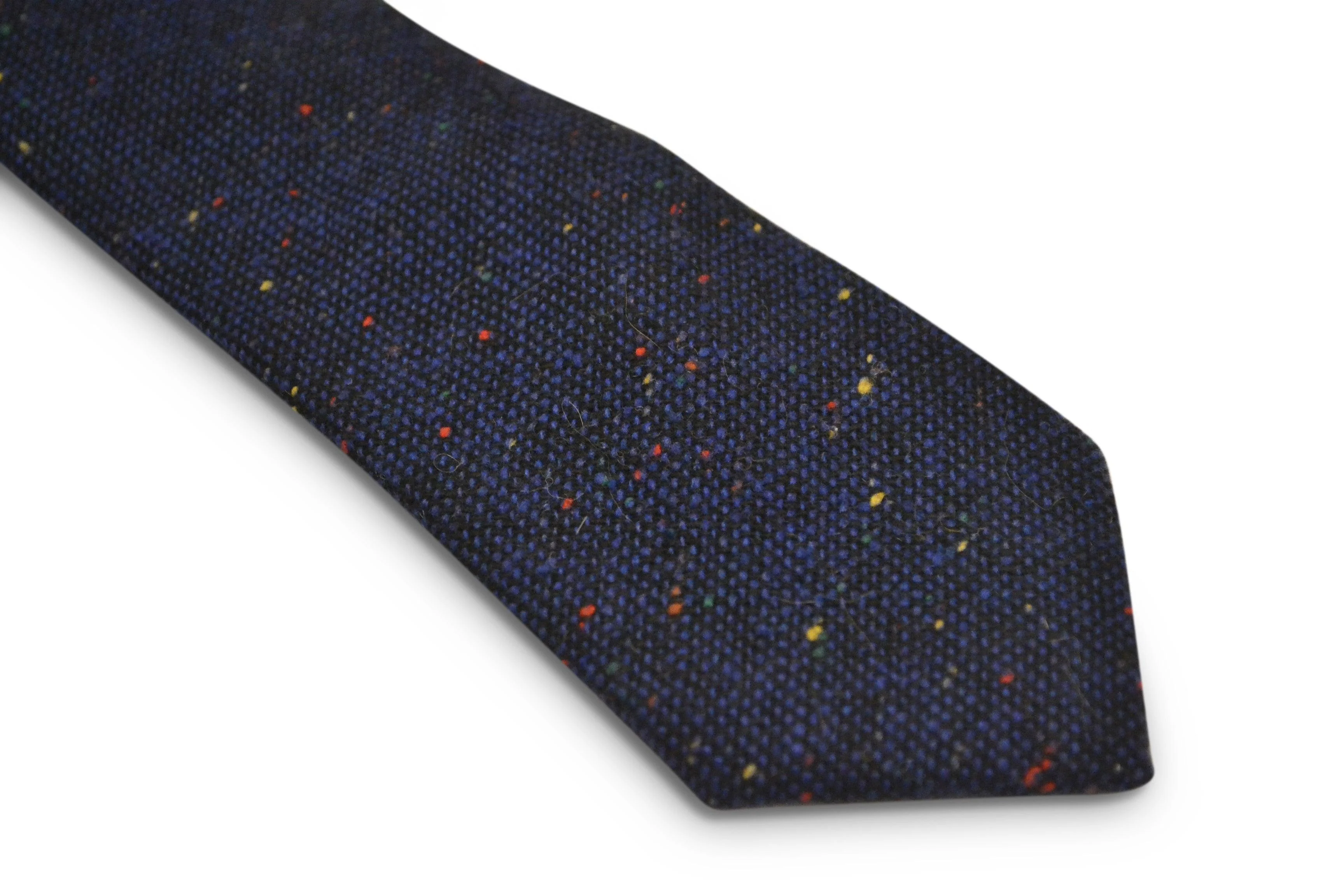 navy blue with multicoloured specks wool tie - Image 2