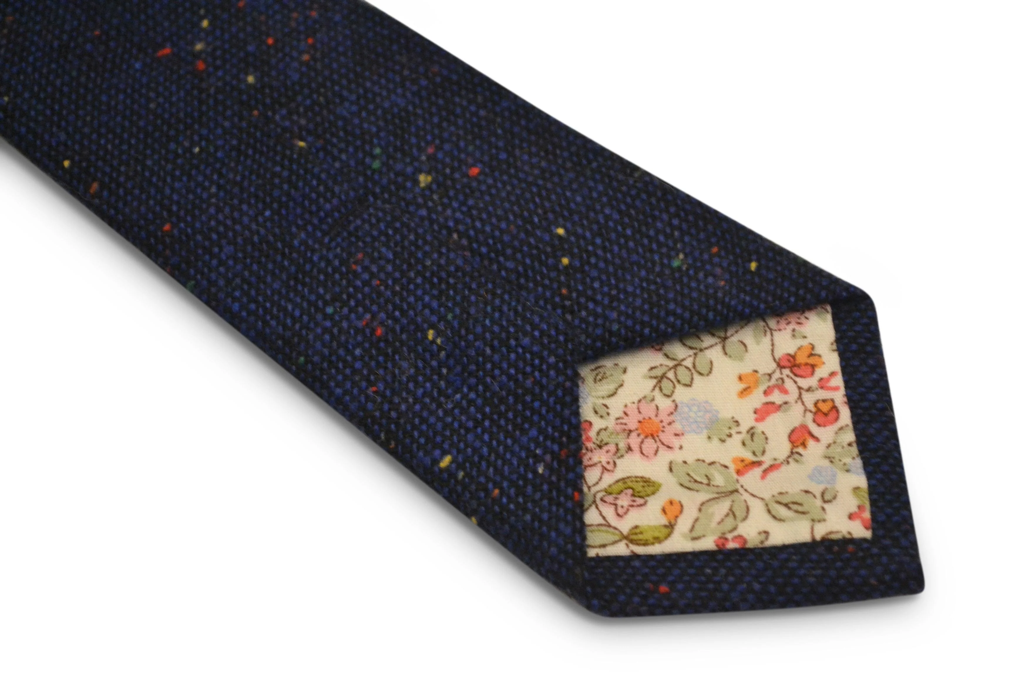 navy blue with multicoloured specks wool tie - Image 4