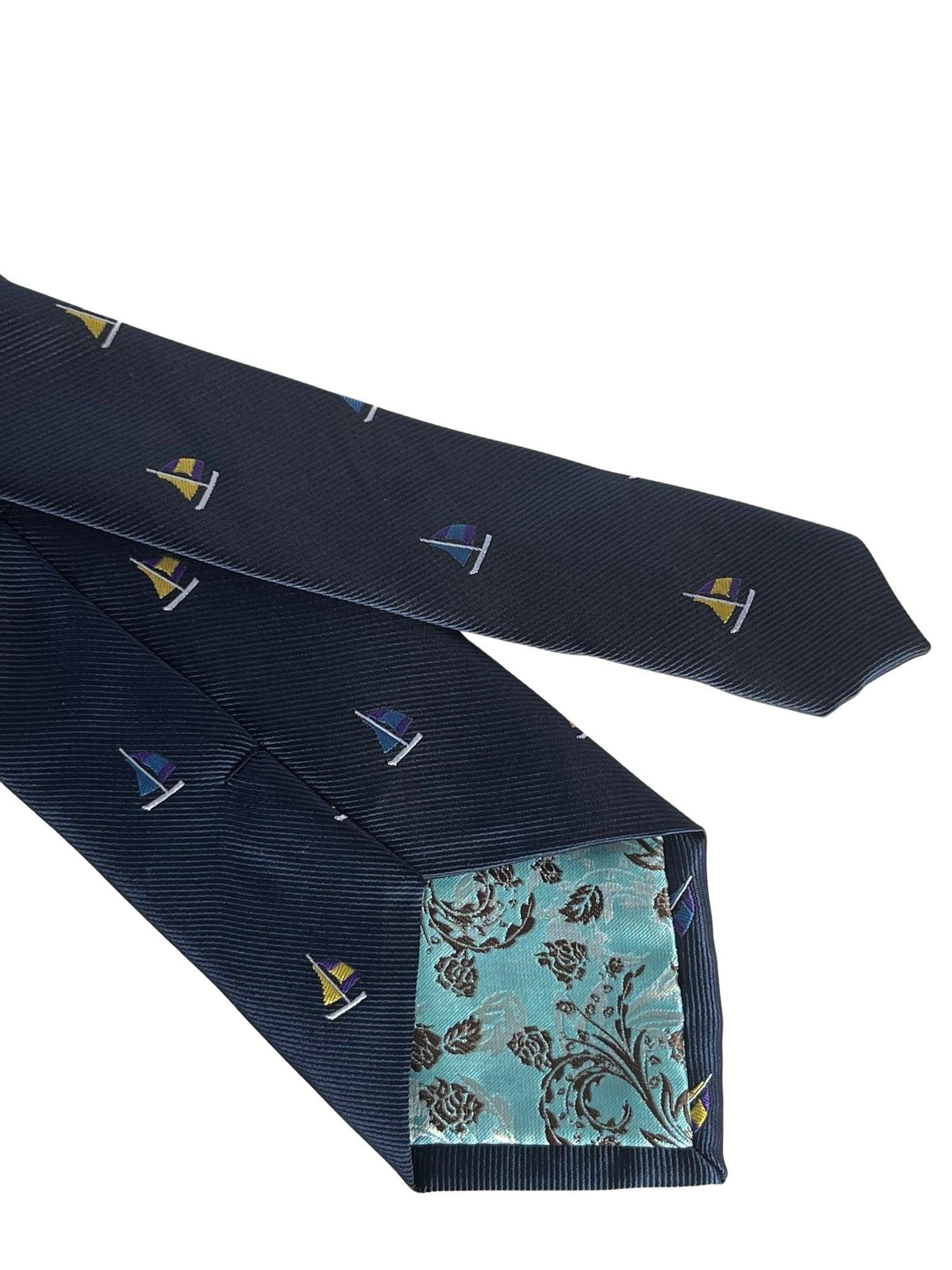 navy blue  with yacht sailing nautical  boat embroidered design - Image 5