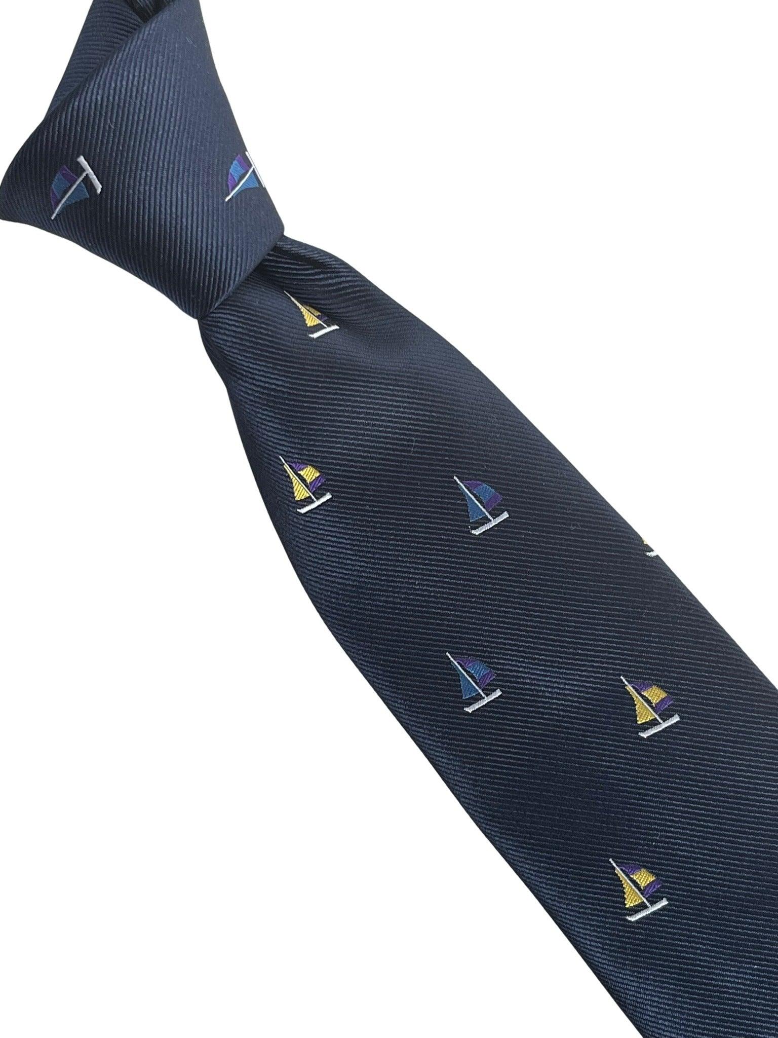 navy blue  with yacht sailing nautical  boat embroidered design - Image 6