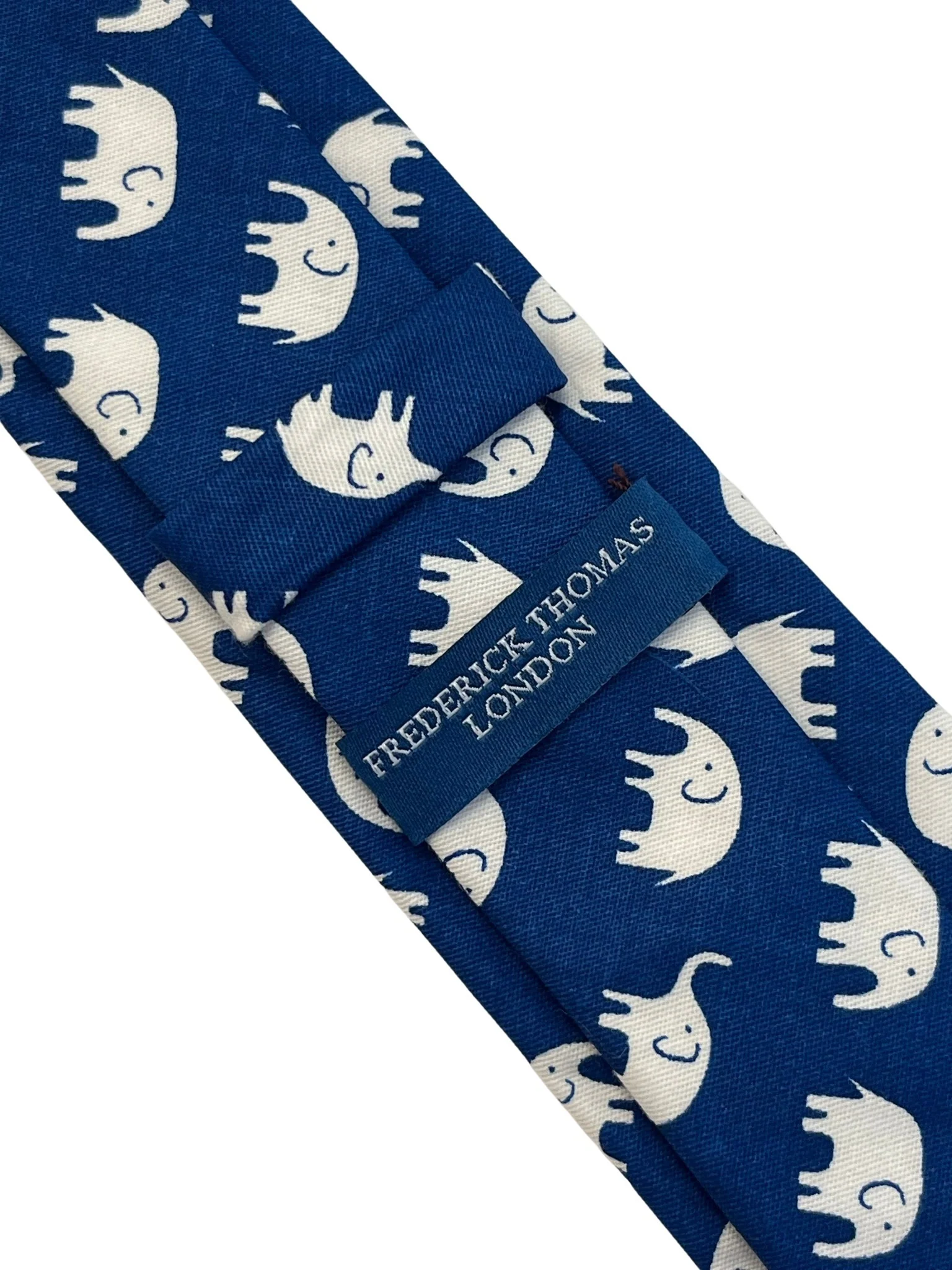 Navy dark blue tie with elephant design tie - Image 3