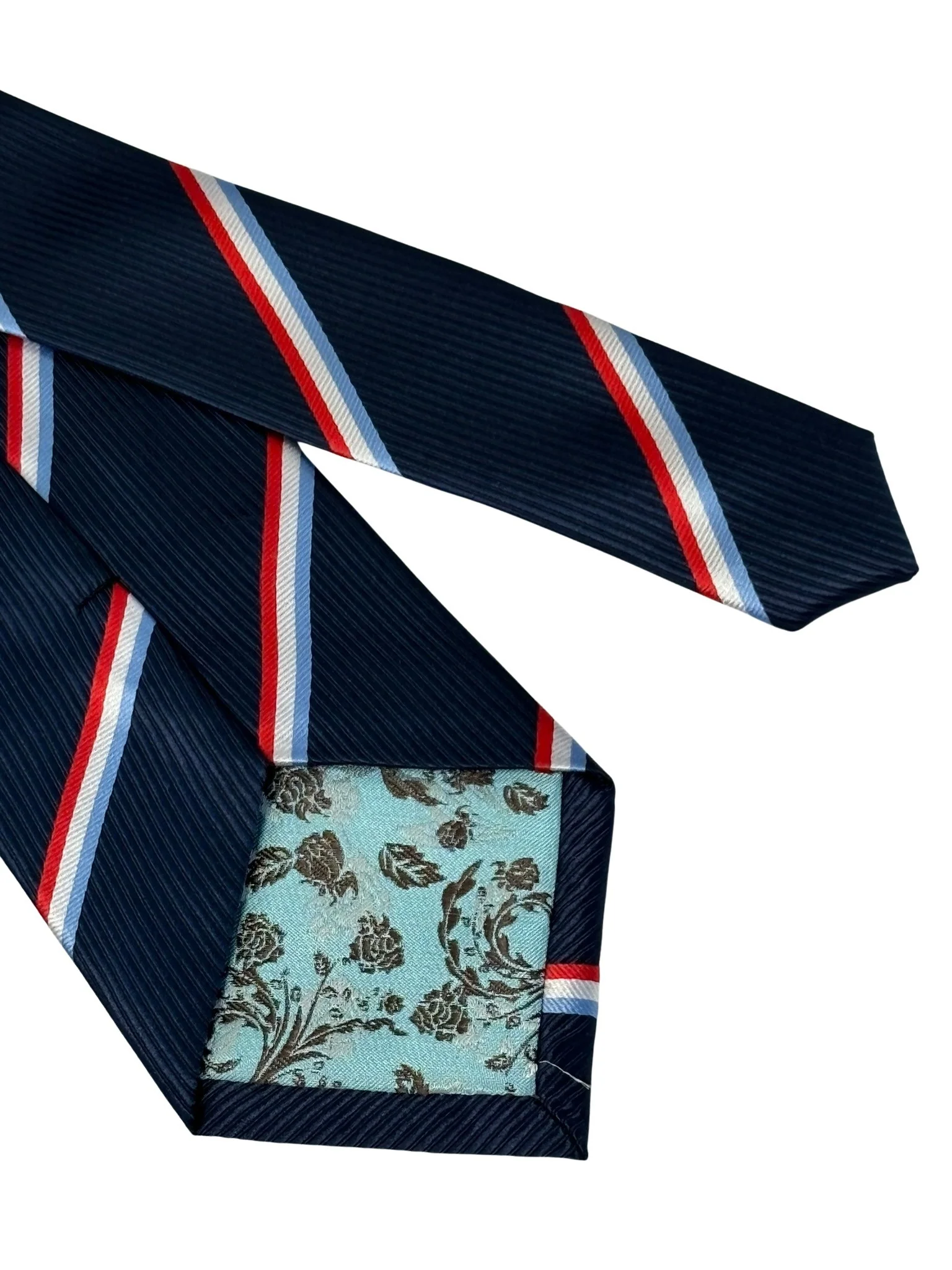 navy dark blue tie with Luxembourg flag design - Image 4