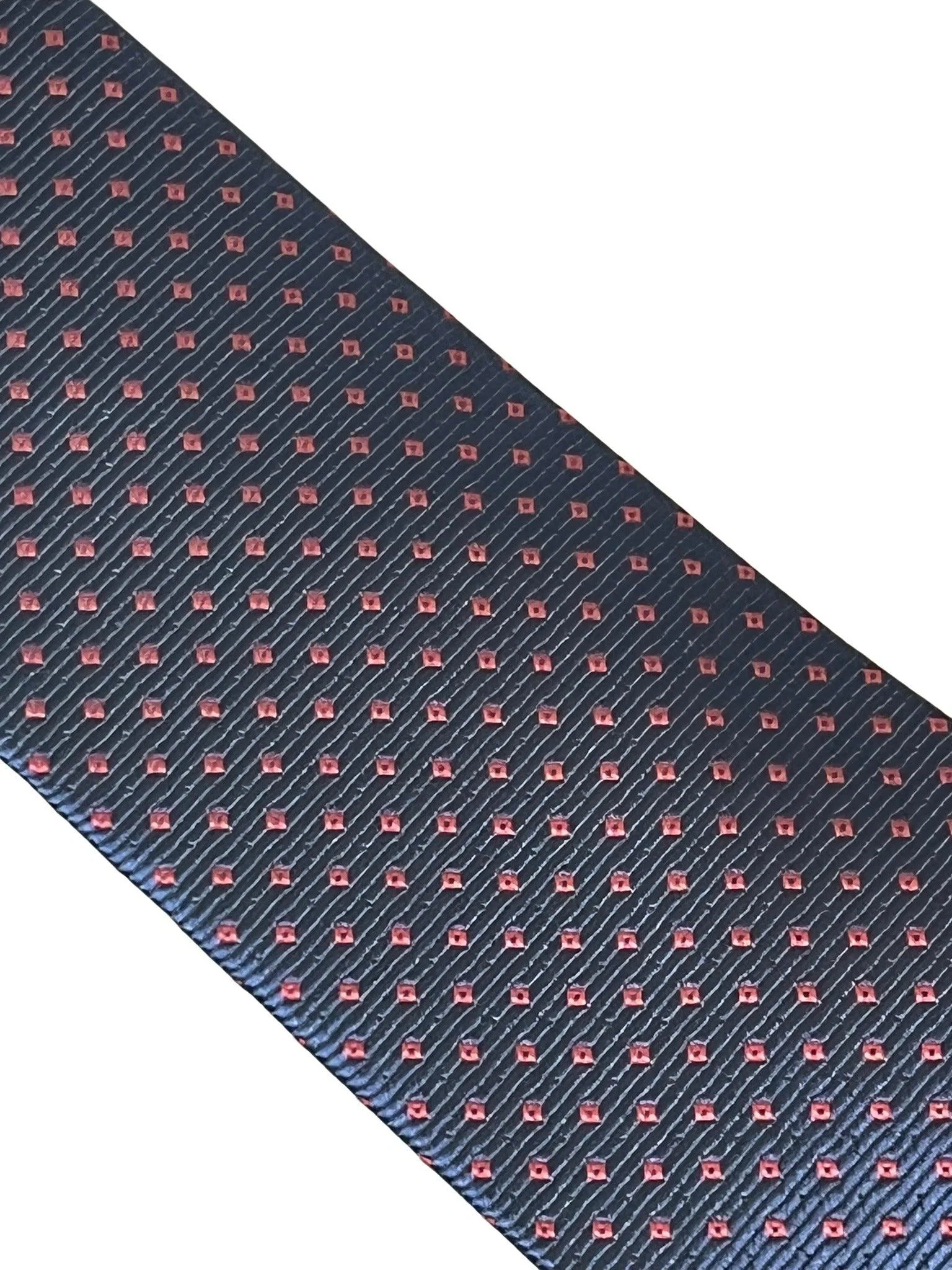 navy dark blue tie with red pin spots - Image 3