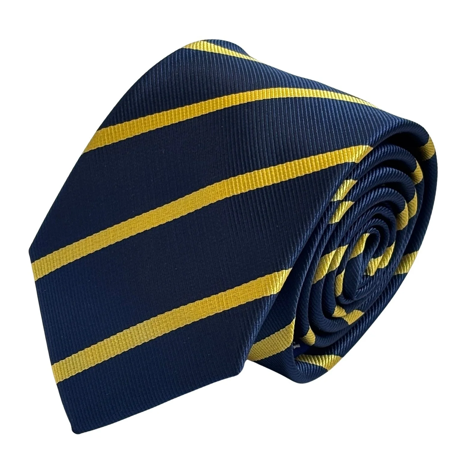navy dark blue with yellow gold striped tie - Image 2