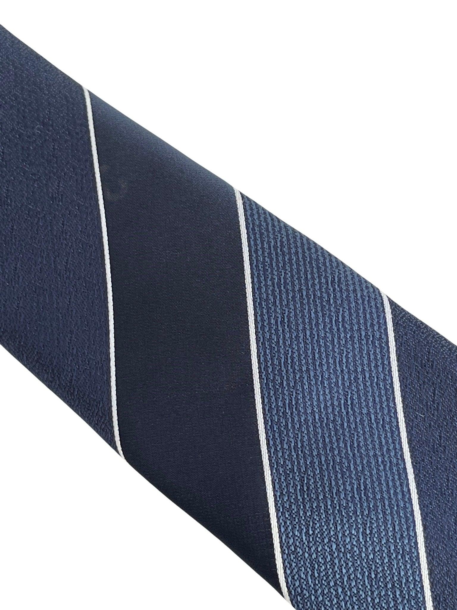 navy and medum blue classic club striped design tie - Image 2