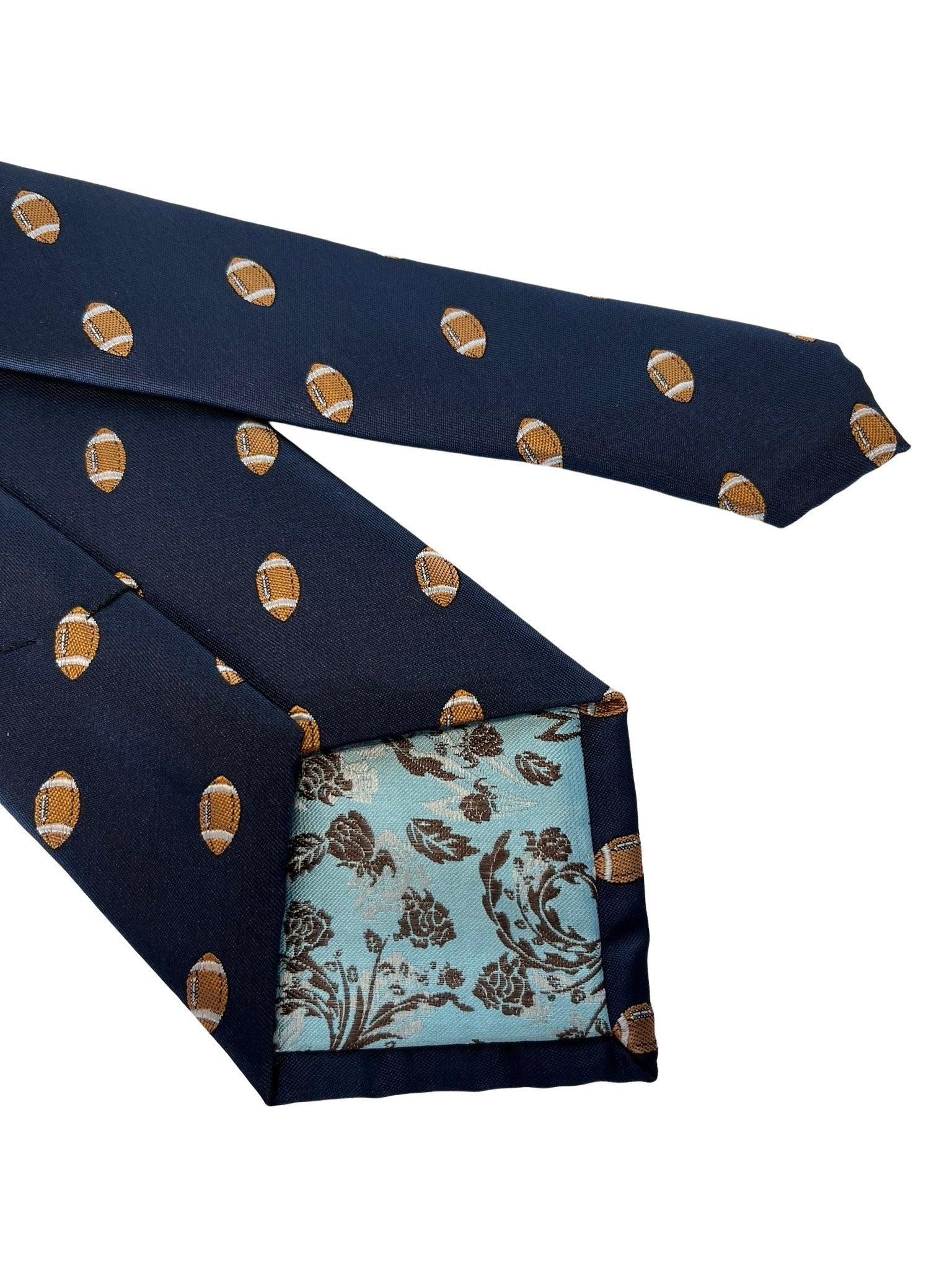 navy mens tie with american football design - Image 3