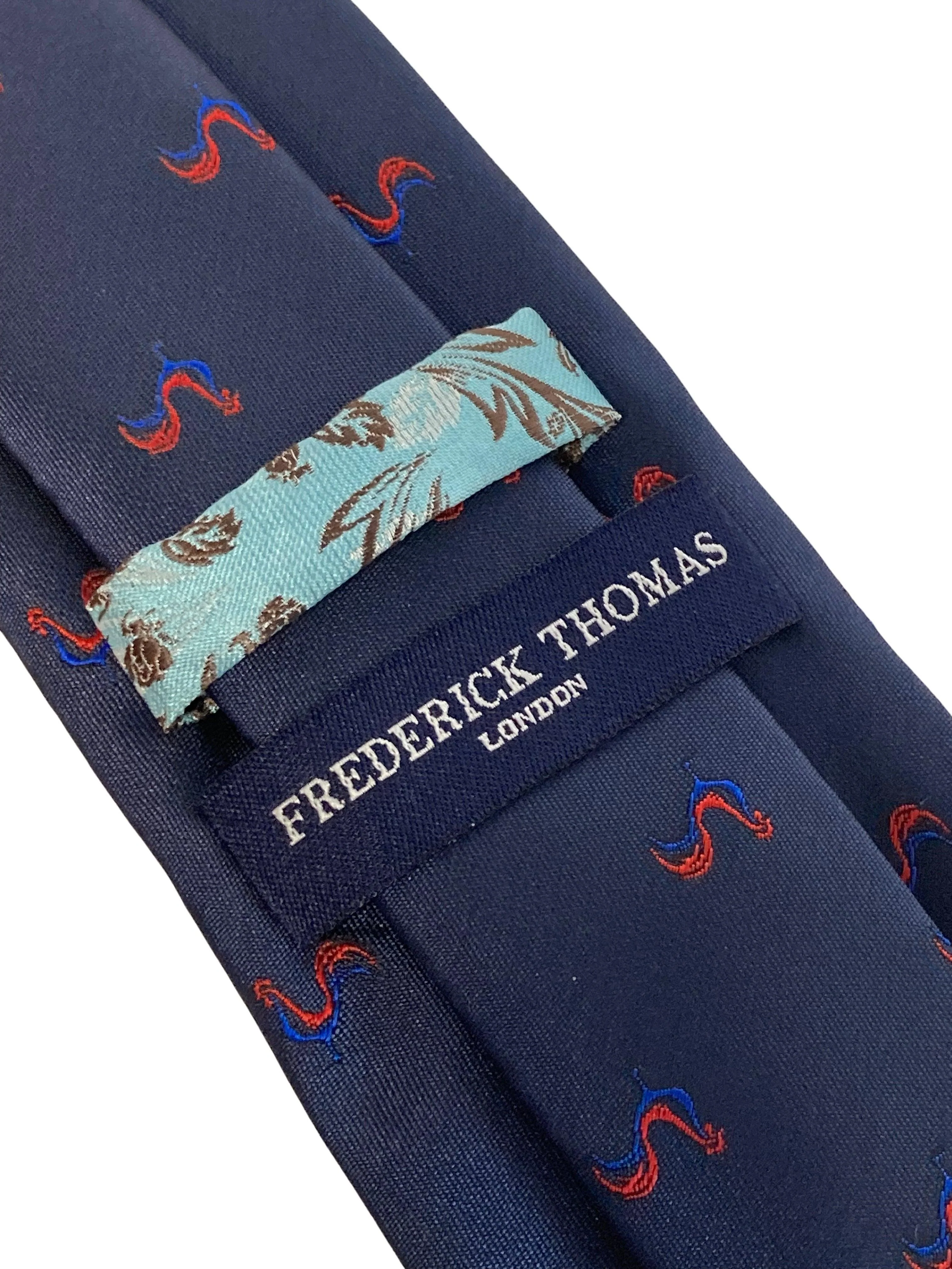 navy mens tie with french cockerel design national symbol - Image 3