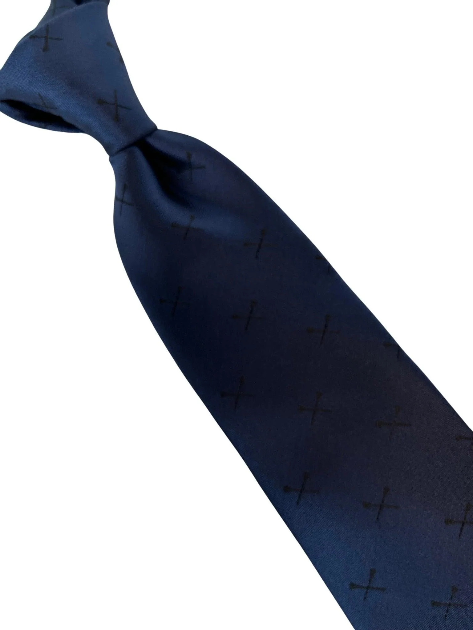 navy mens tie with lacrosse oars sticks design - Image 5