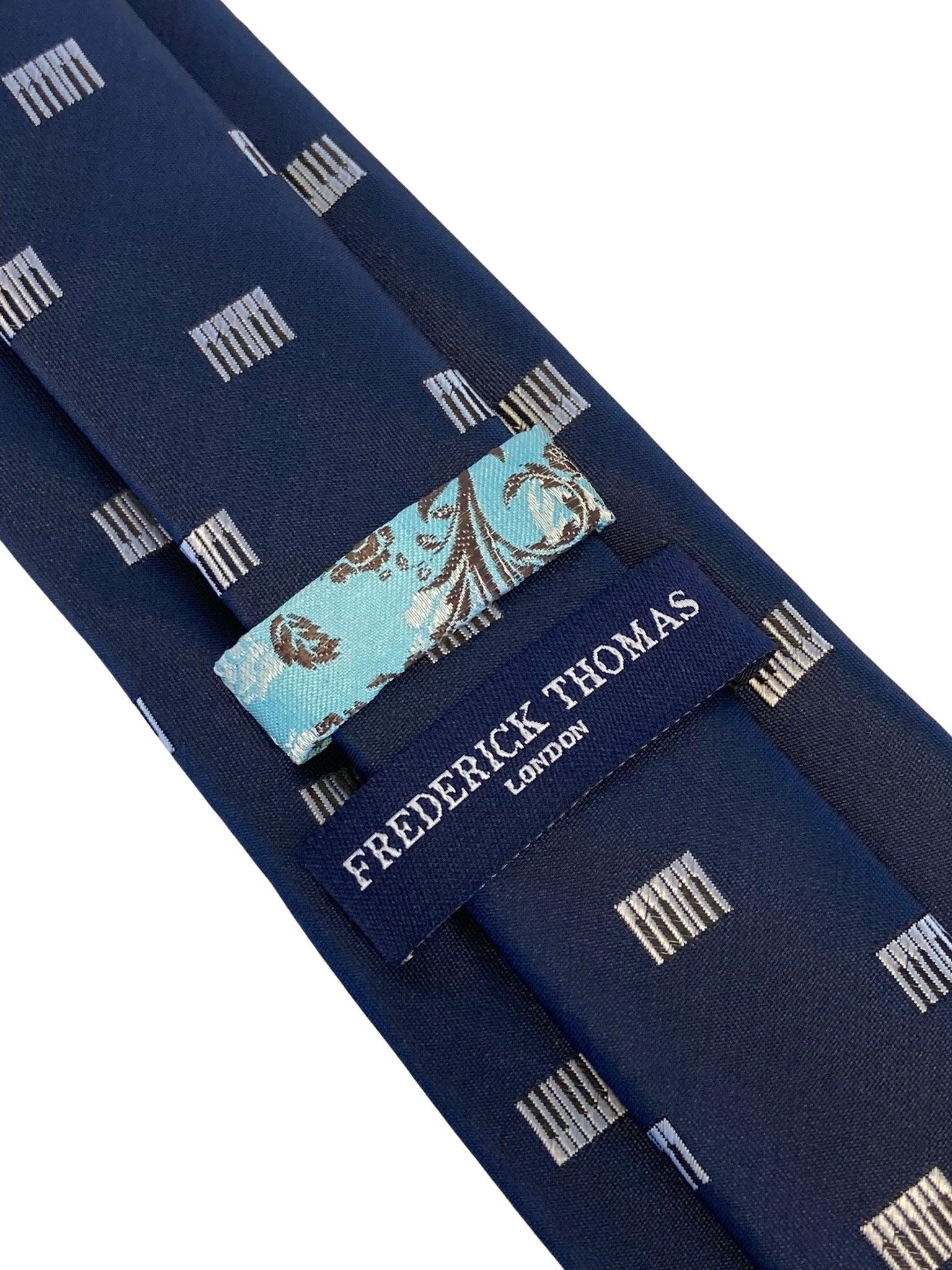 navy mens tie with piano keys design - Image 3