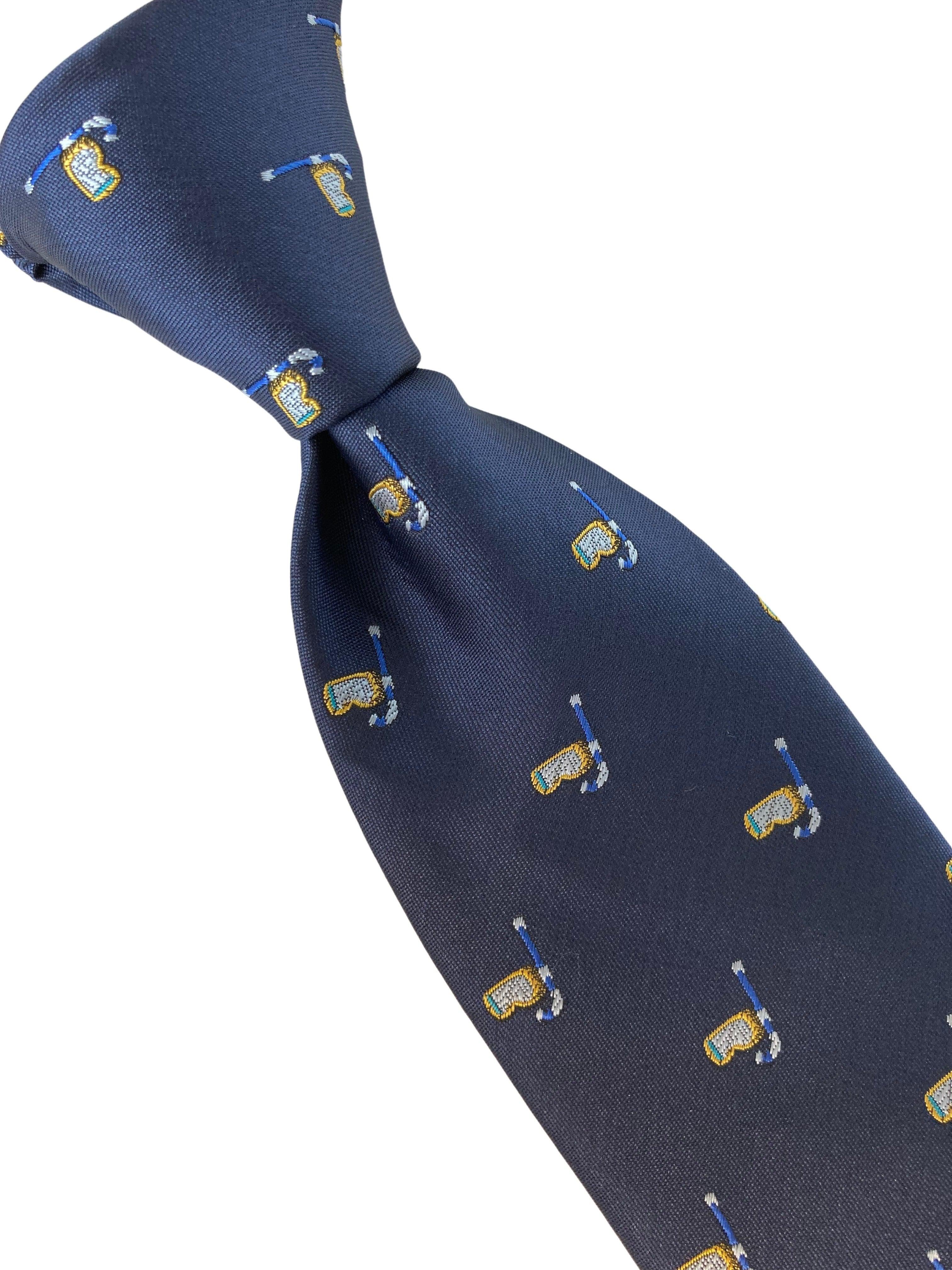 navy mens tie with scuba snorkelling mask quirky design - Image 5