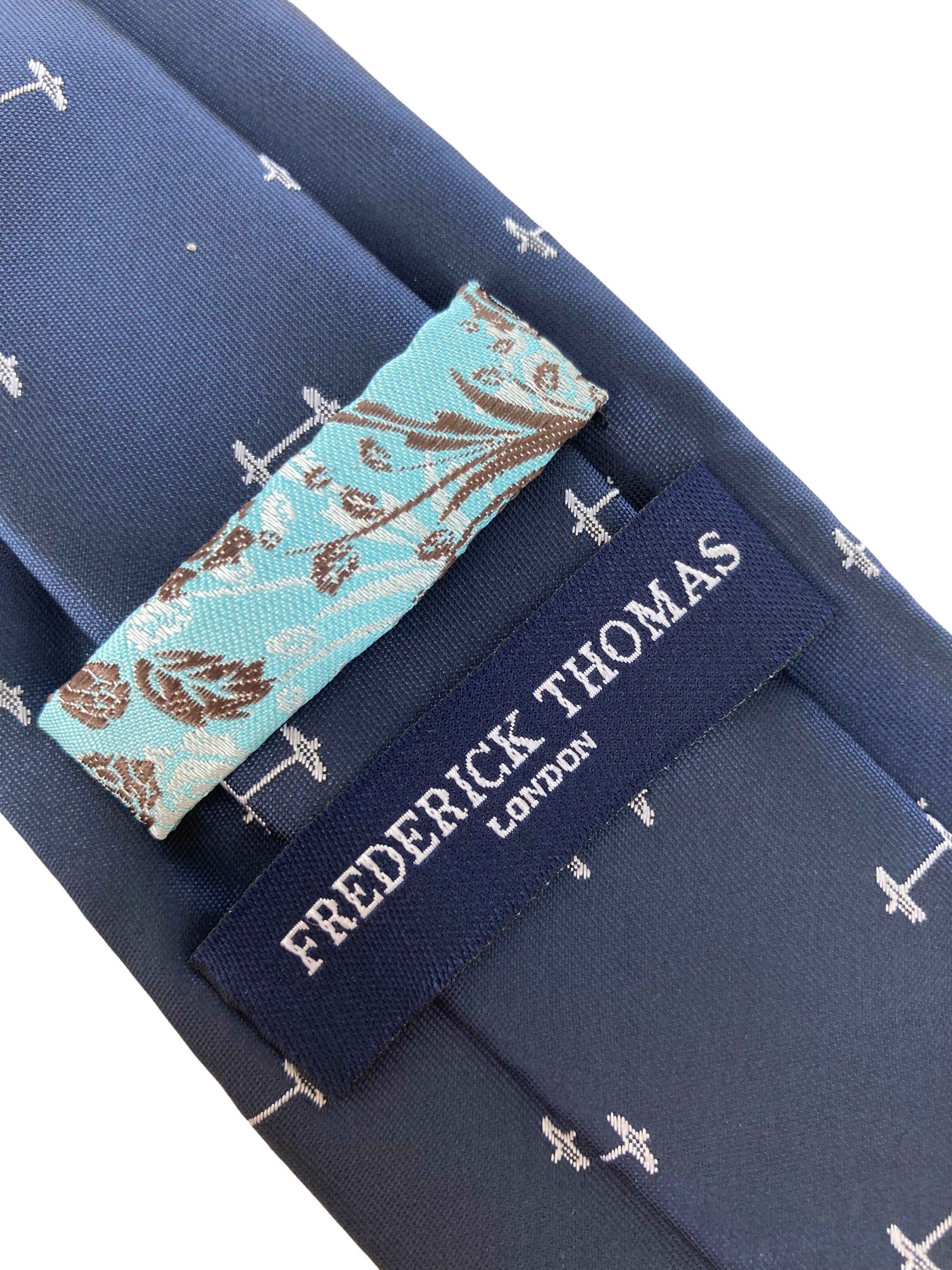 navy mens tie with weights gym barbell quirky design - Image 4