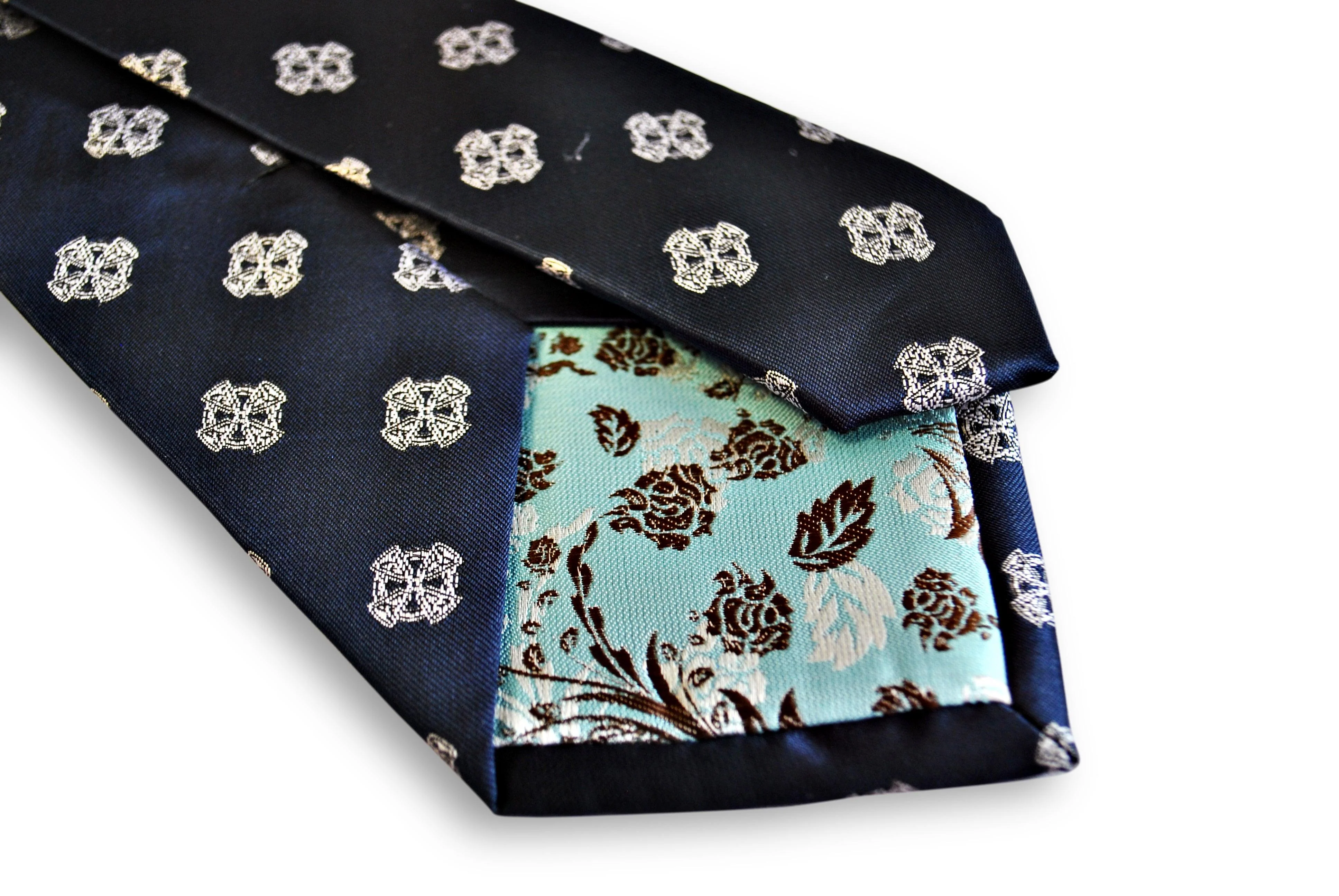 navy tie with celtic cross design - Image 2