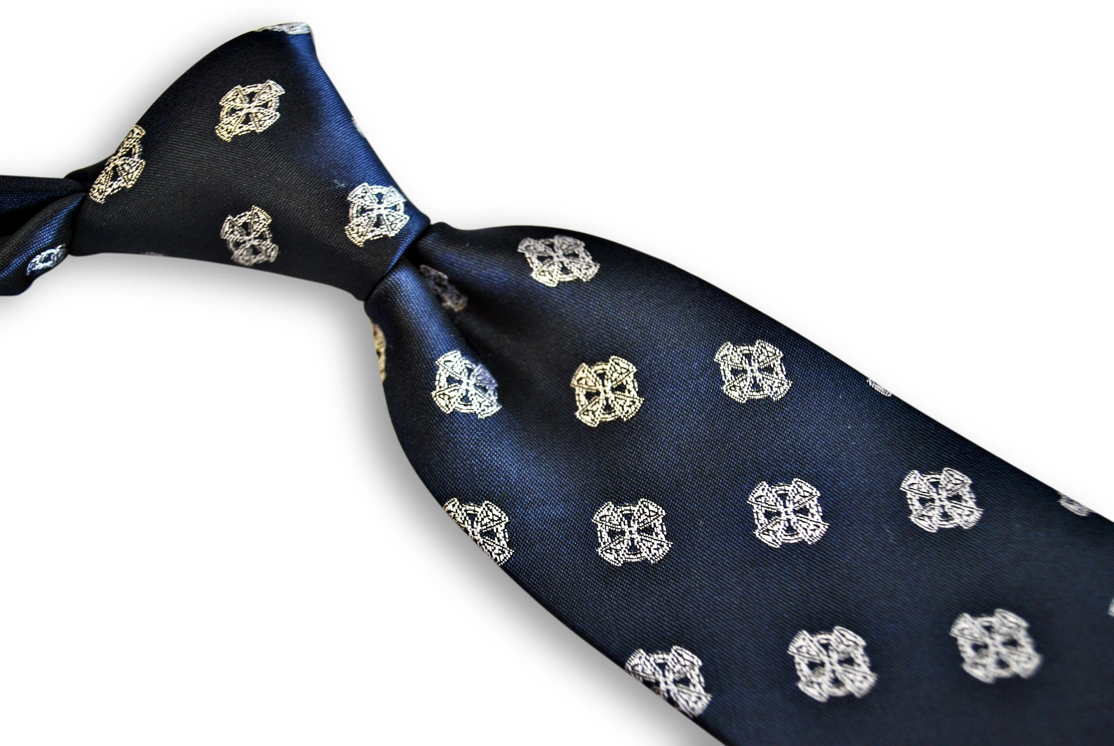 navy tie with celtic cross design - Image 3