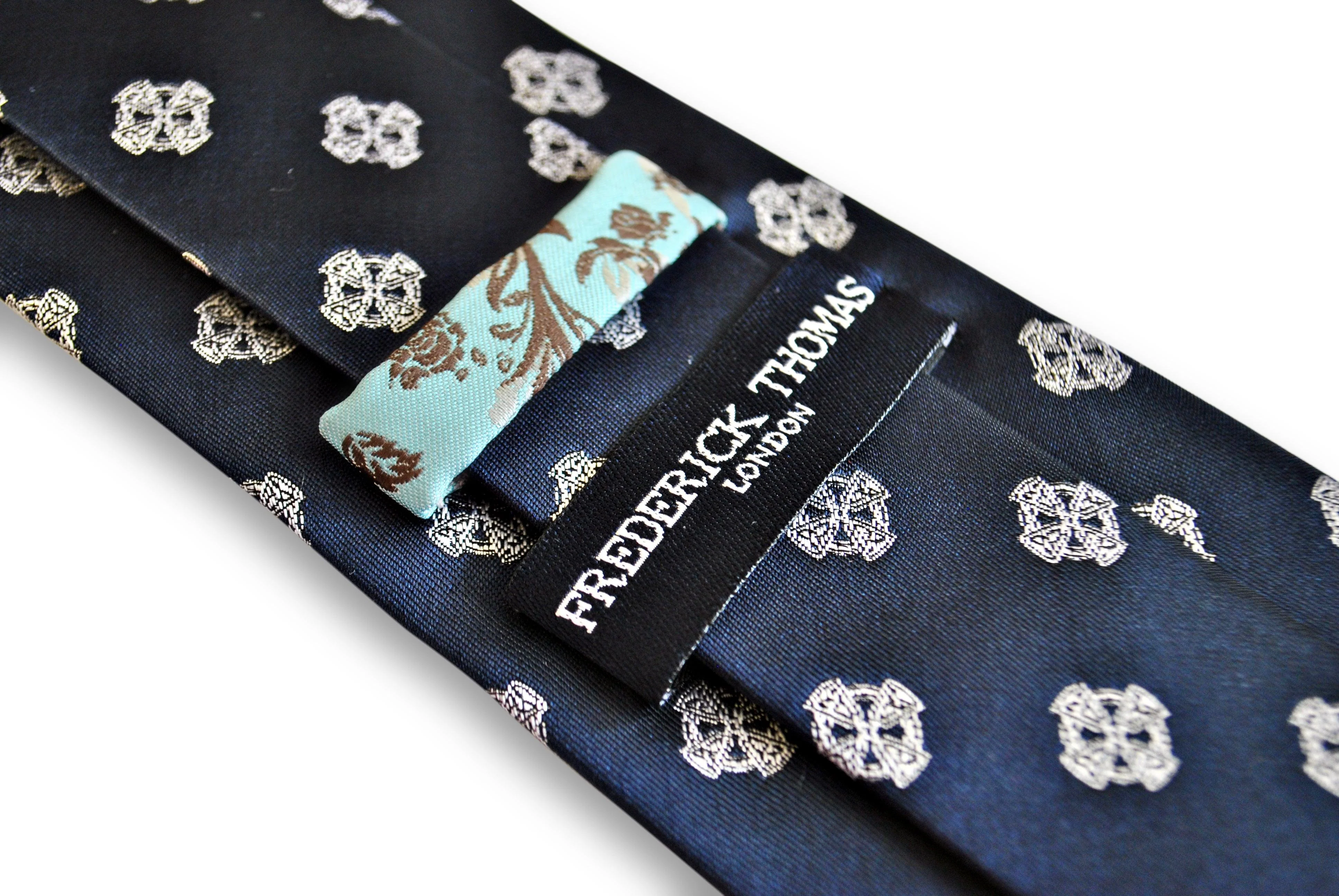 navy tie with celtic cross design - Image 4