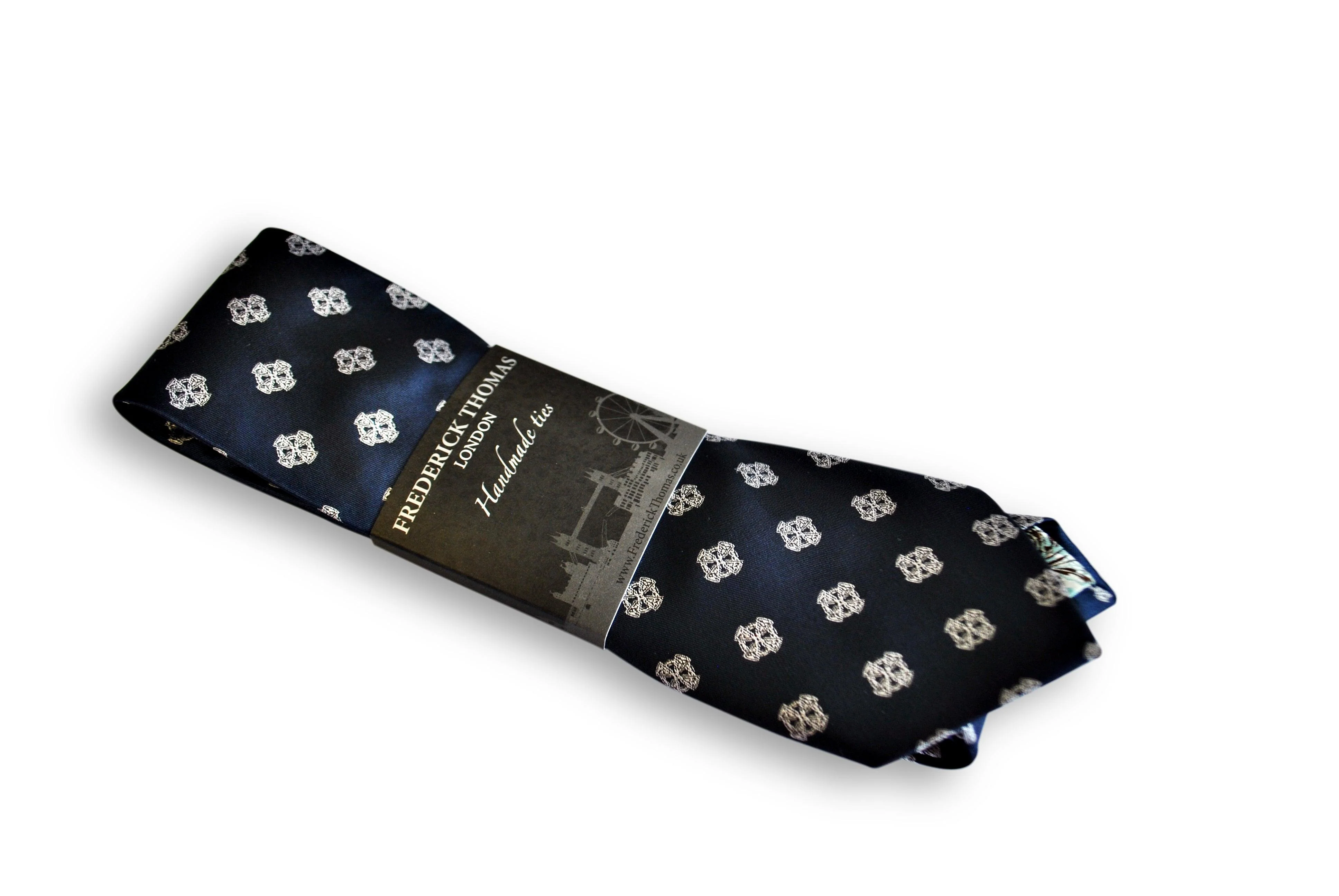 navy tie with celtic cross design - Image 5