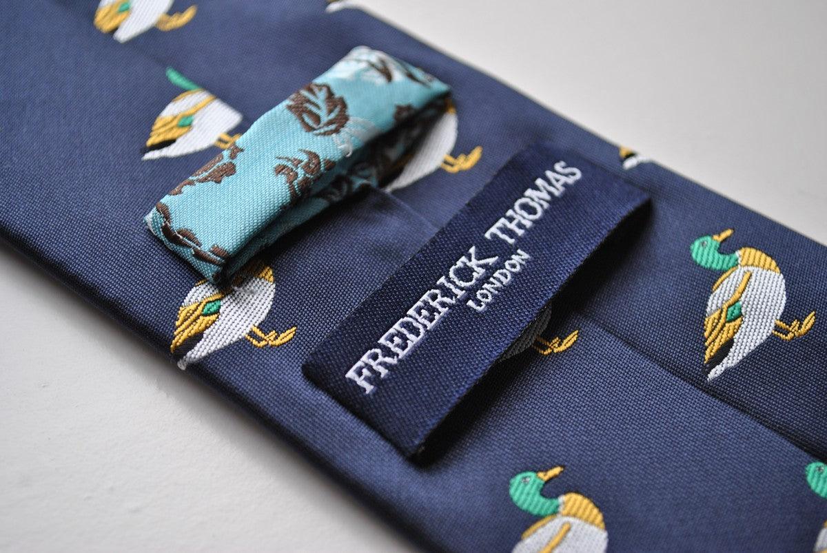 navy tie with duck design - Image 2