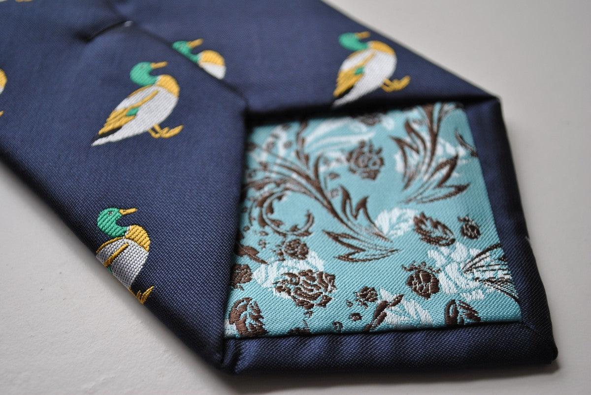 navy tie with duck design - Image 3