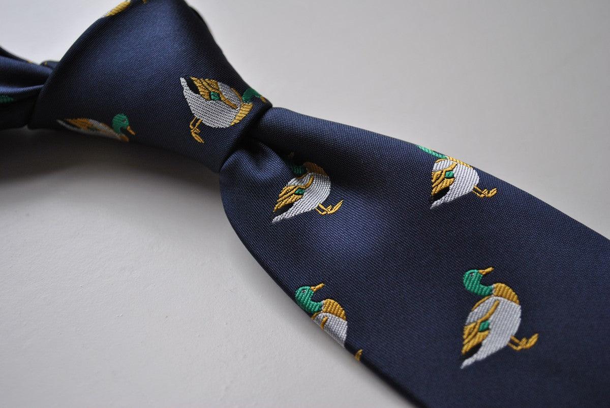 navy tie with duck design - Image 4