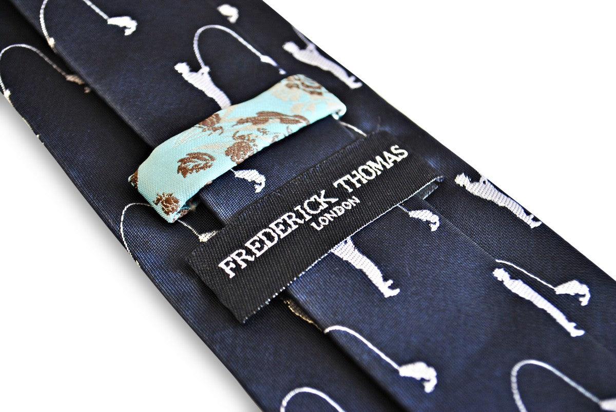navy tie with fishing design - Image 4