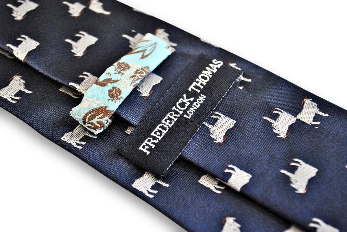 navy tie with goat design - Image 3