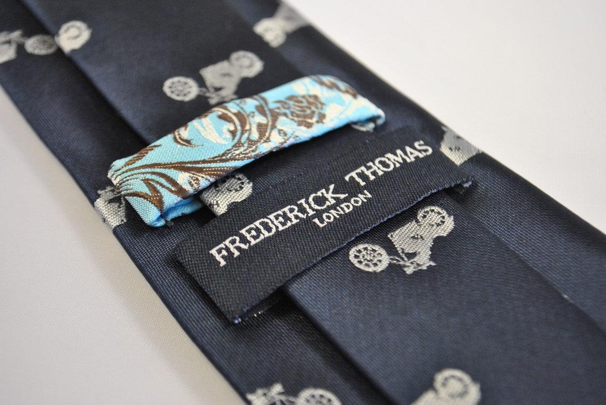 navy tie with harley motorbike design - Image 3