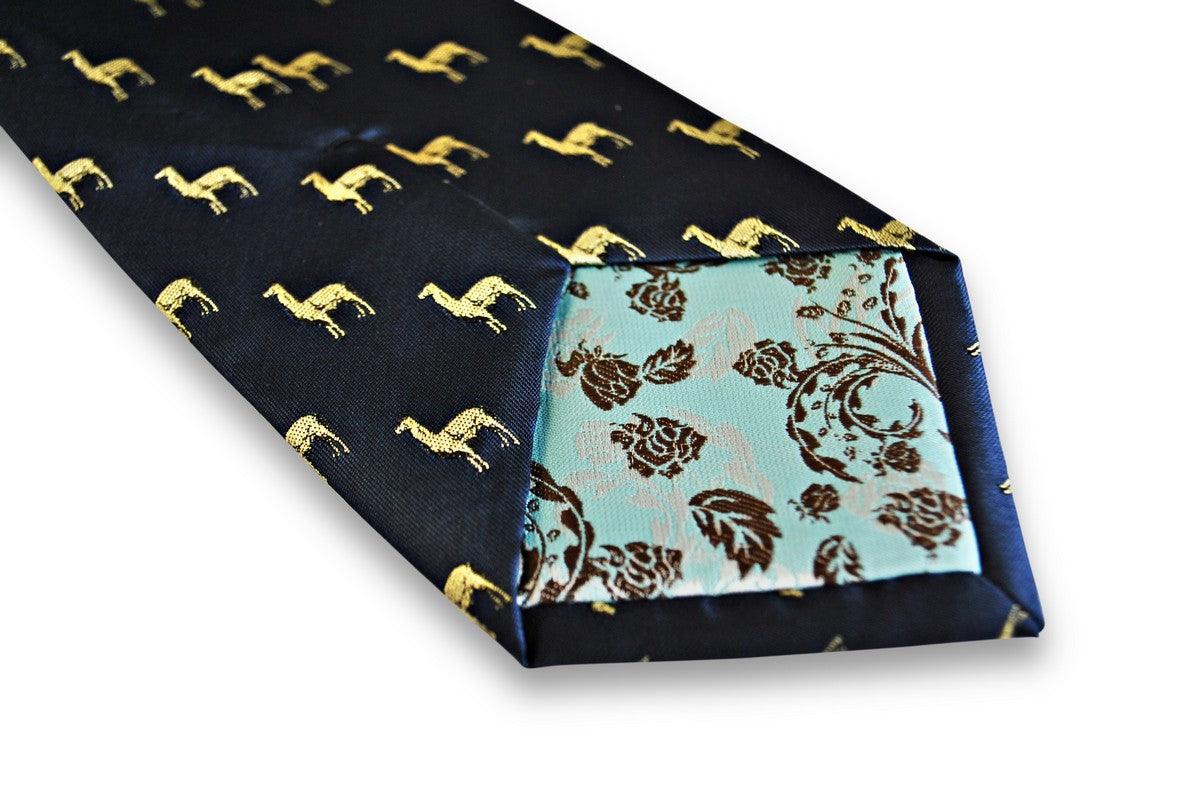 navy tie with llama design - Image 2