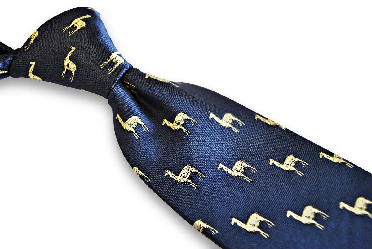 navy tie with llama design - Image 3