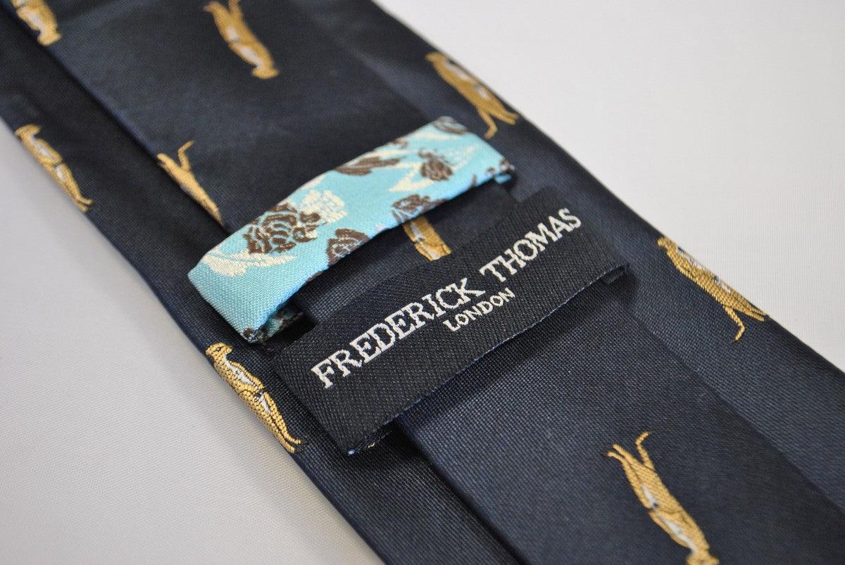 navy tie with meerkat design - Image 4