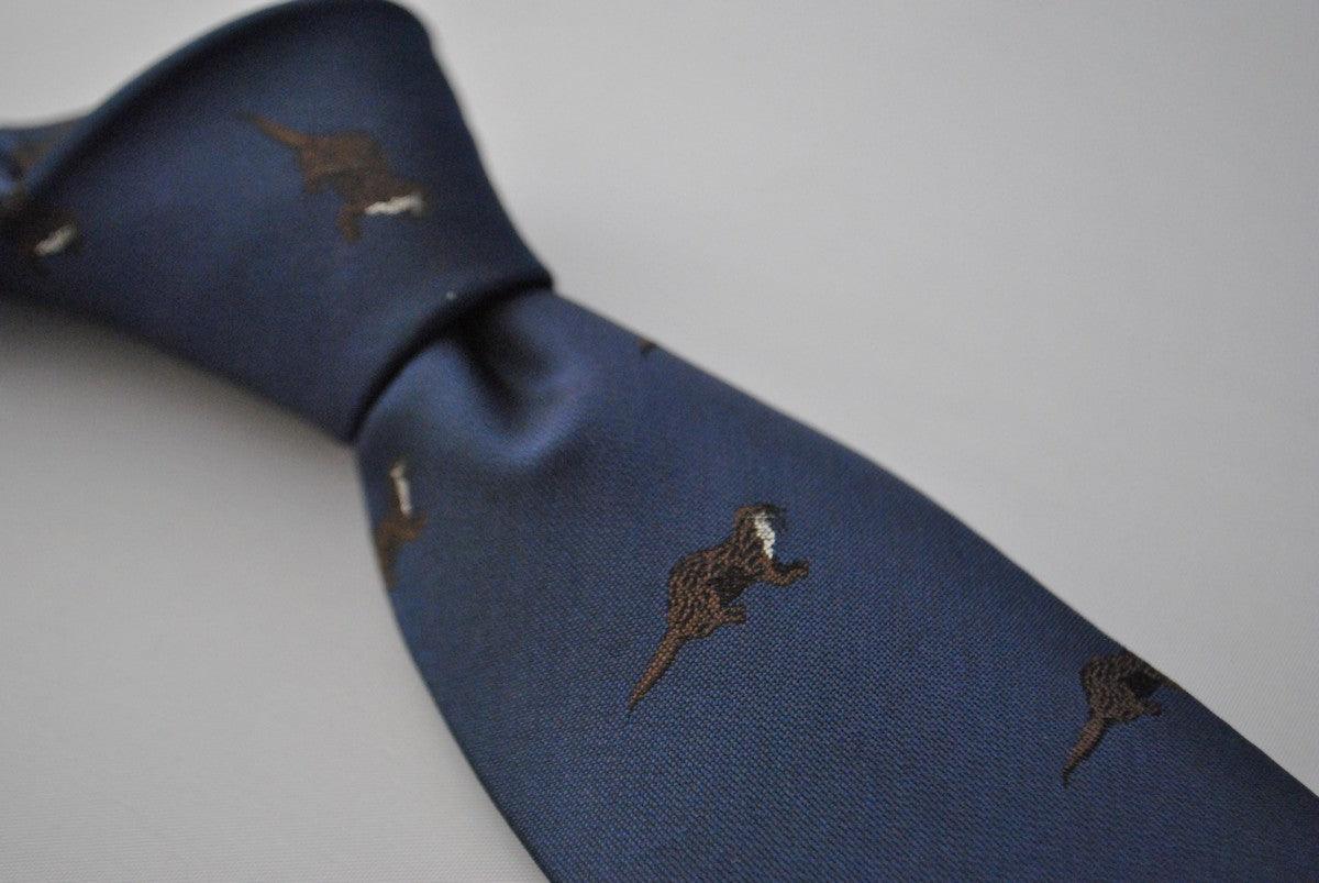 navy tie with otter design - Image 2