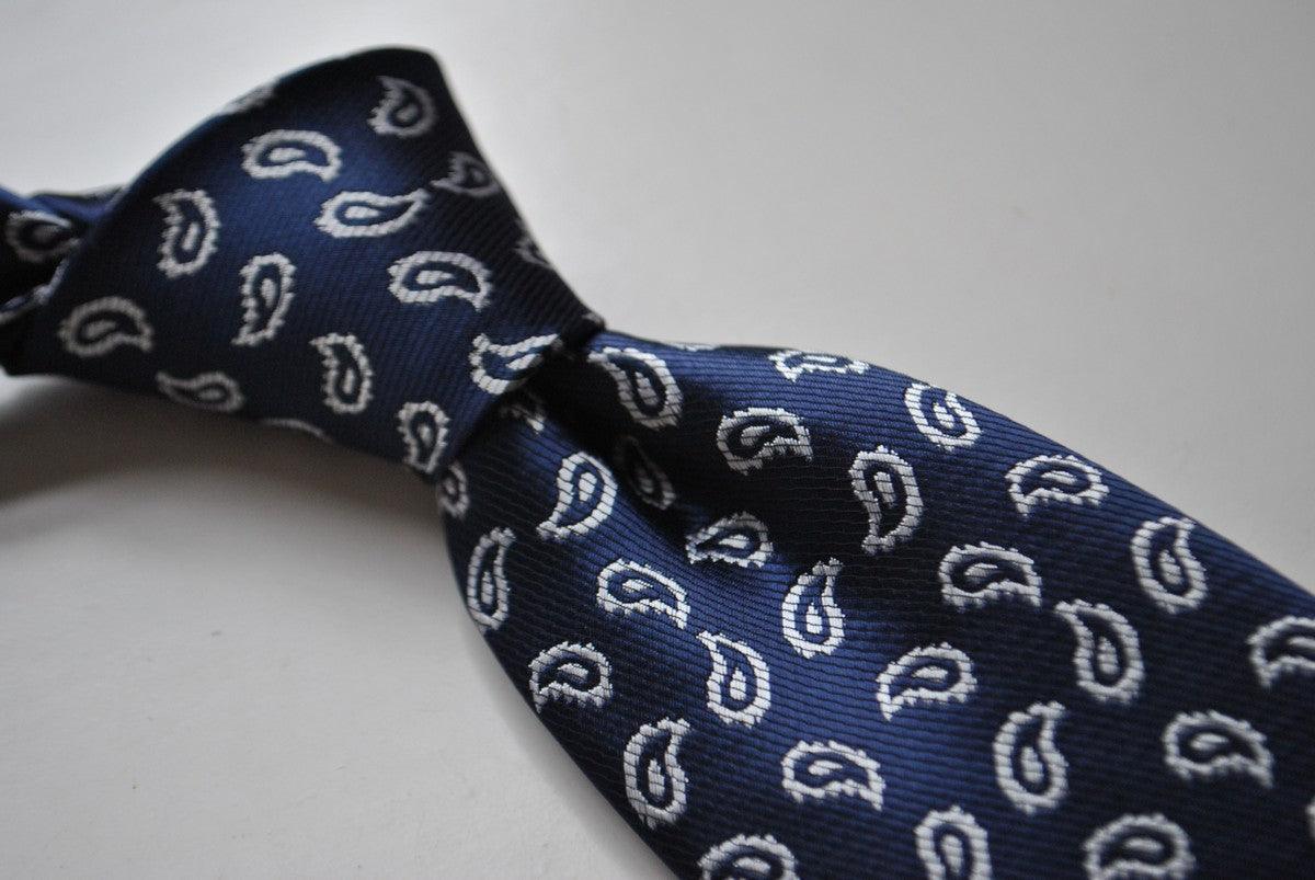 navy tie with paisley design - Image 3