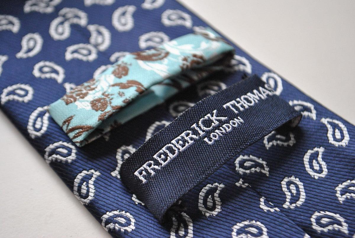 navy tie with paisley design - Image 4