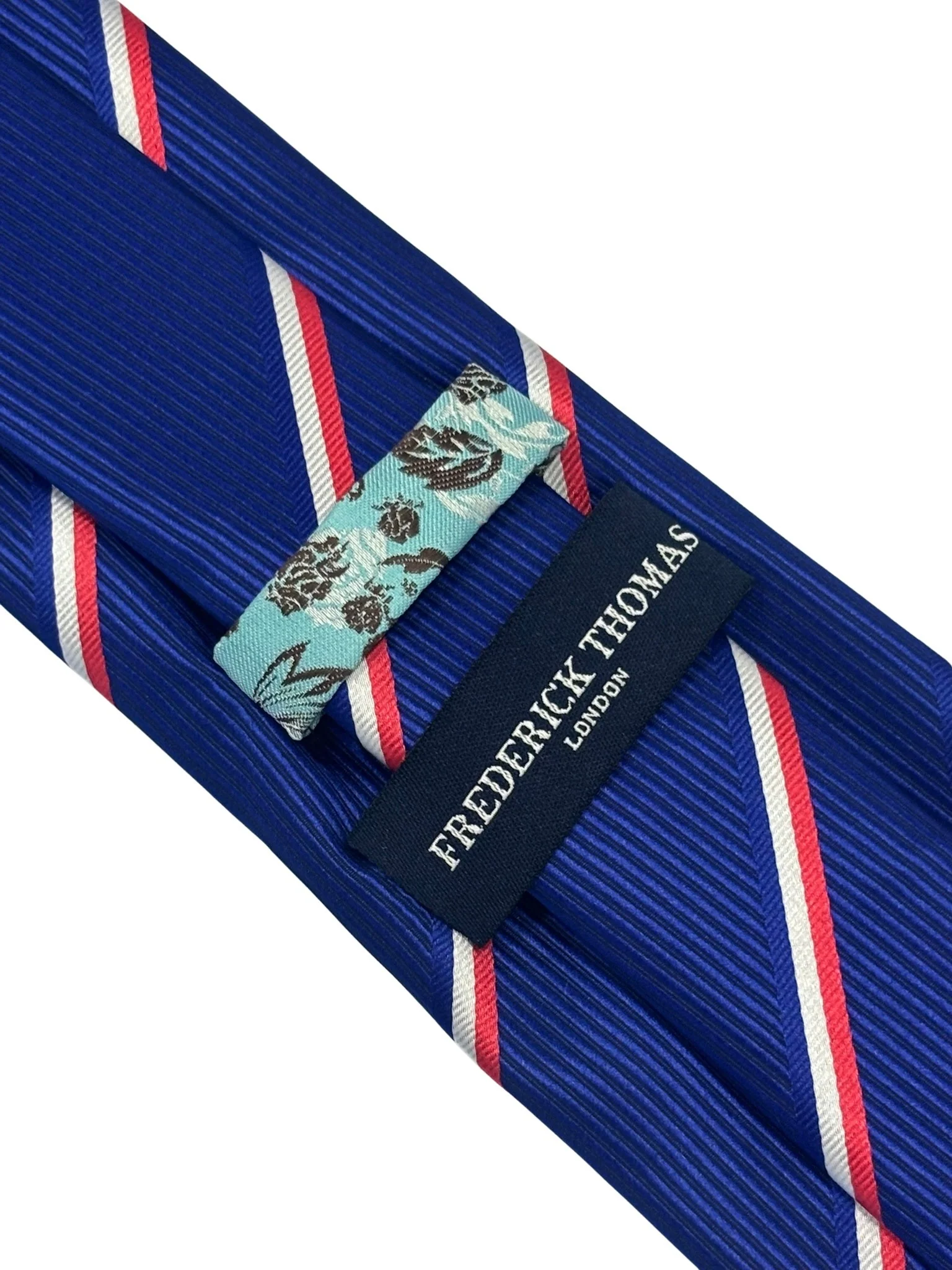royal blue tie with red and white stripes - Image 4