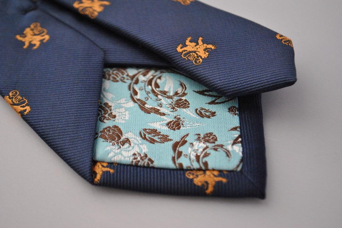 navy tie with scottish lion design - Image 2