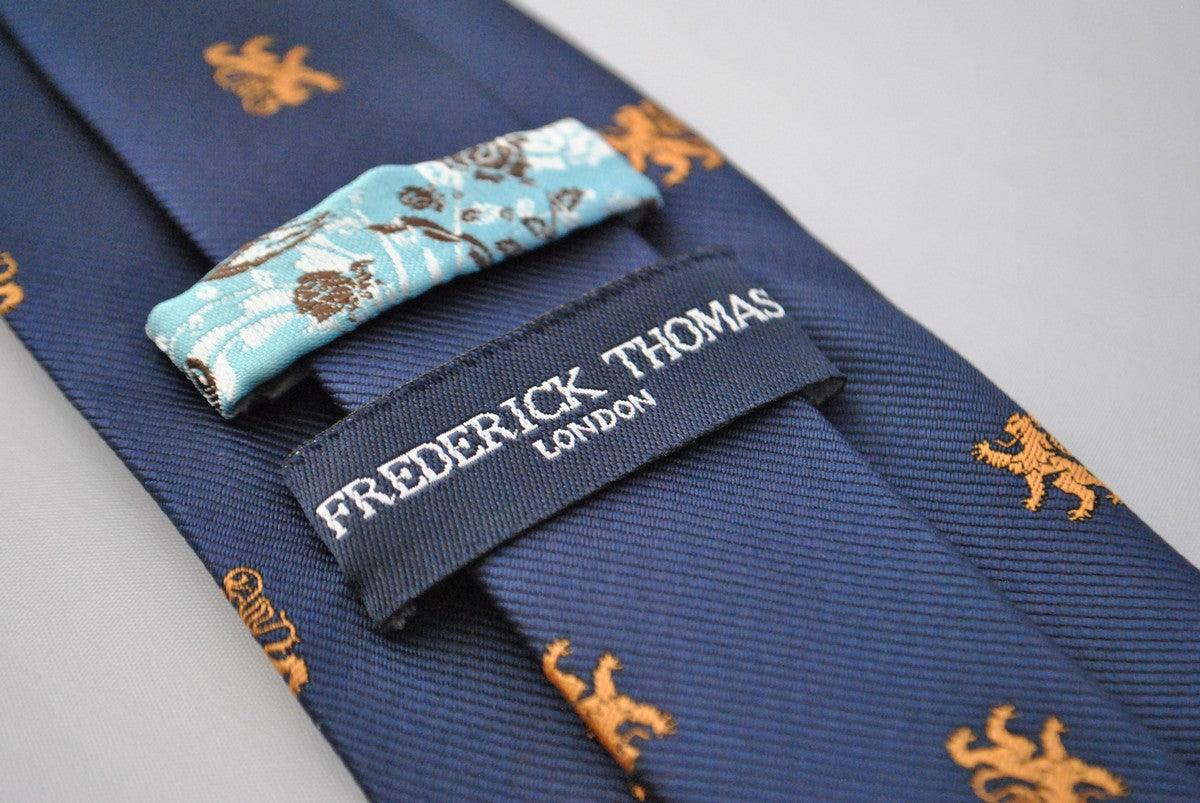 navy tie with scottish lion design - Image 3