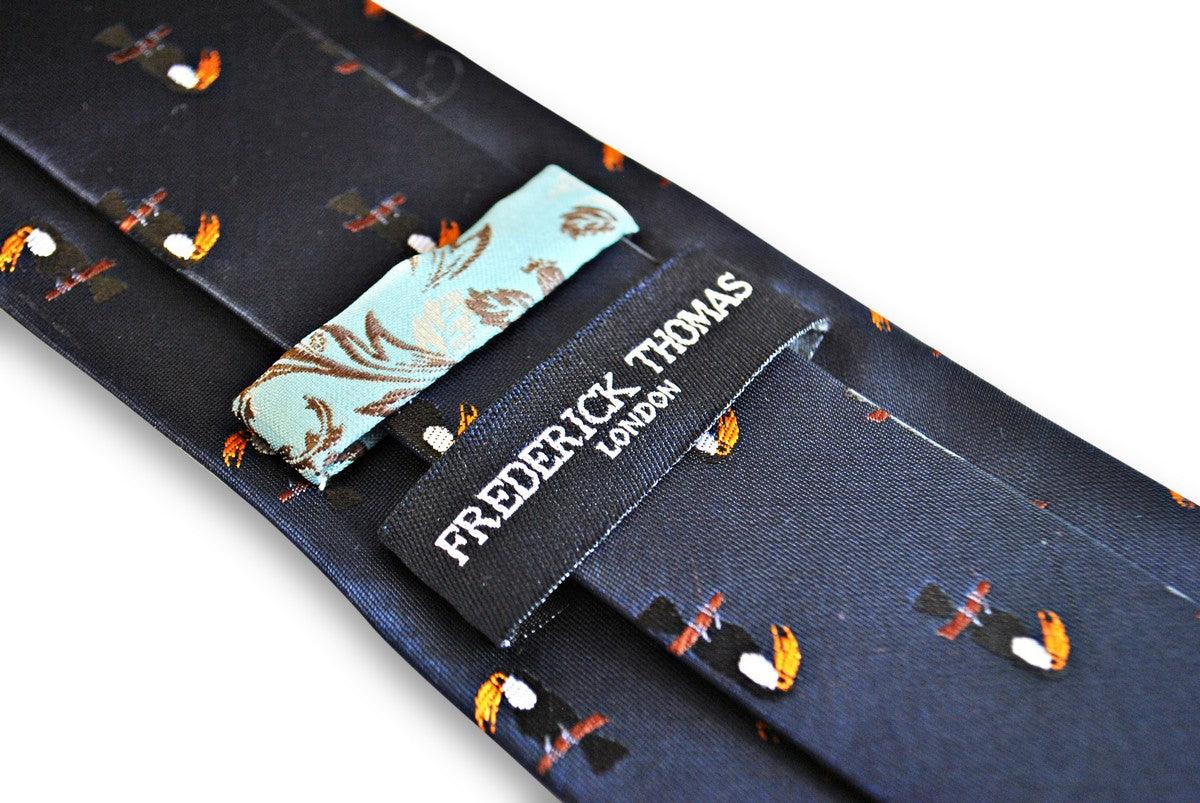 navy tie with toucan bird design - Image 4
