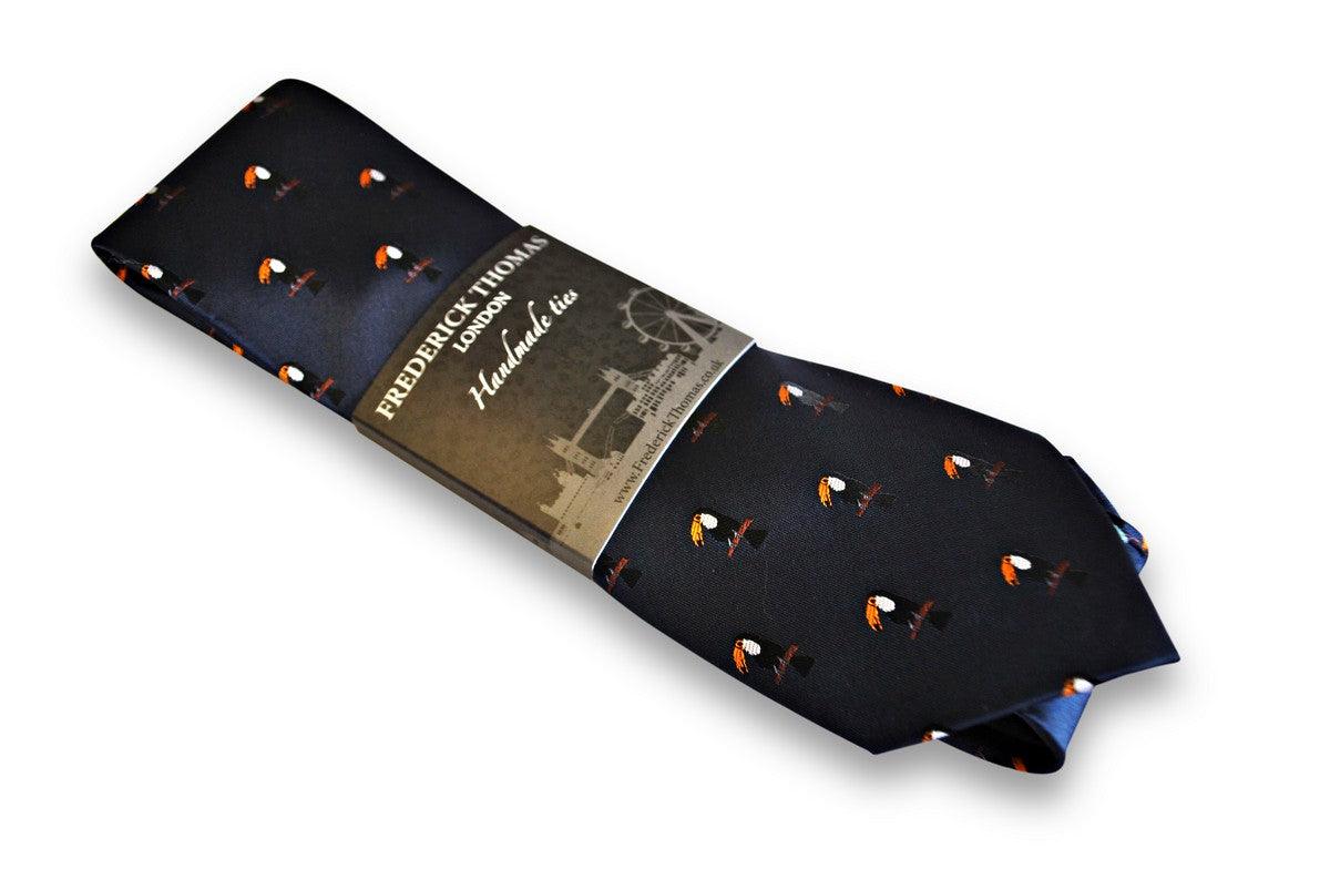 navy tie with toucan bird design - Image 5